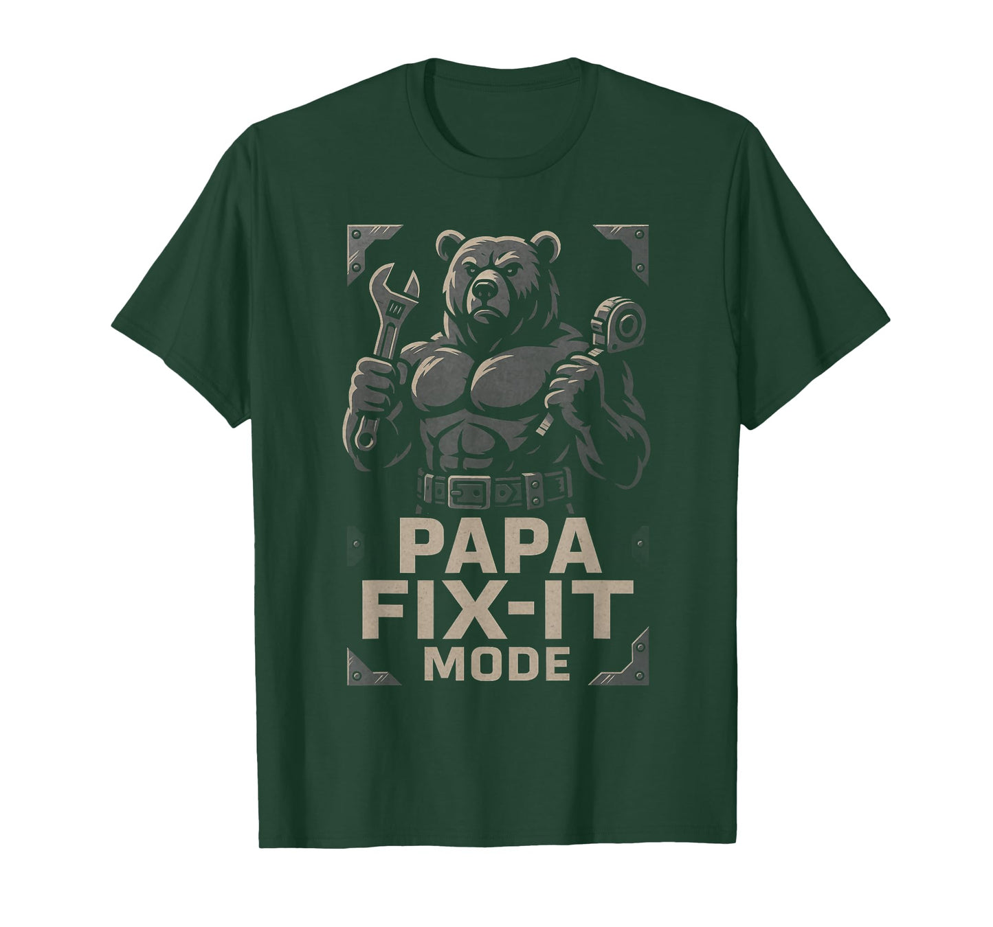 Papa Fix-It Mode Tough Bear Repair T-Shirt