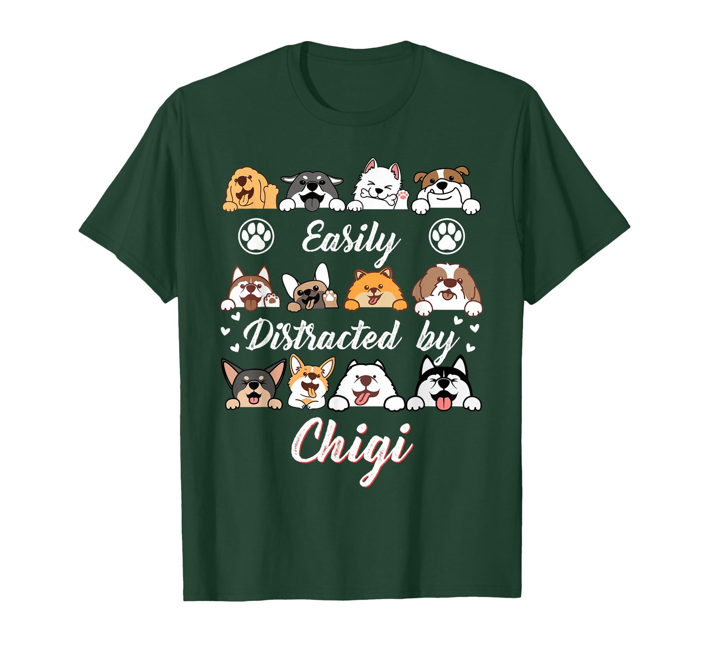 Easily Distracted by Chigi Chihuahua Mix Funny Corgi Mix T-Shirt