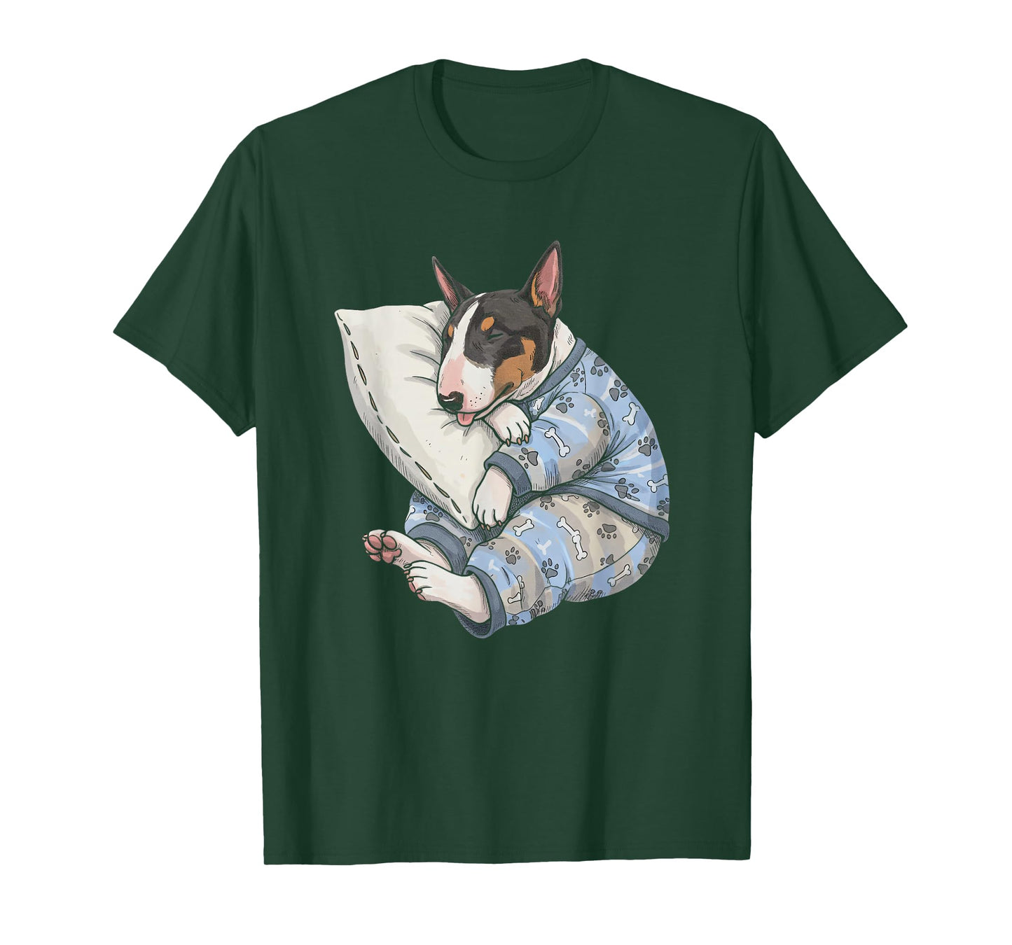 Funny Sleepy Bull Terrier Pajama Men Women Kids T-Shirt