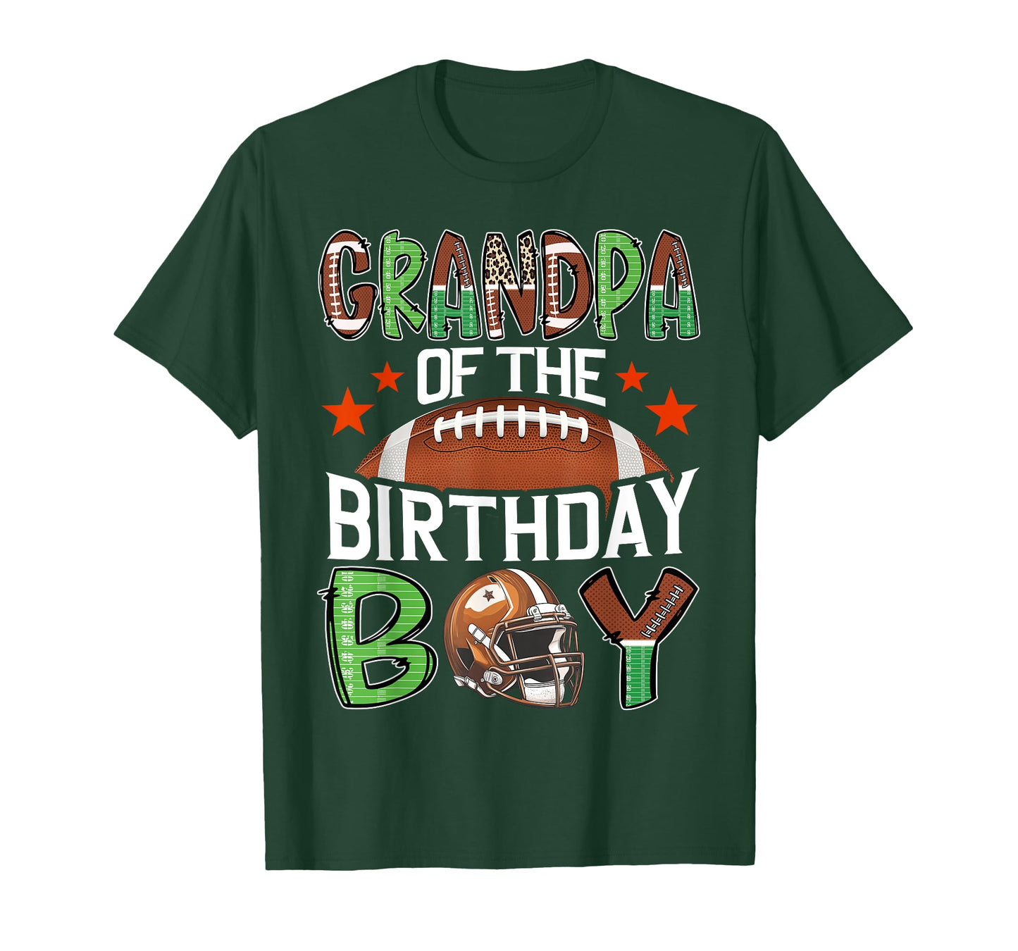 Grandpa Of The Birthday Boy Game Day Football T-Shirt