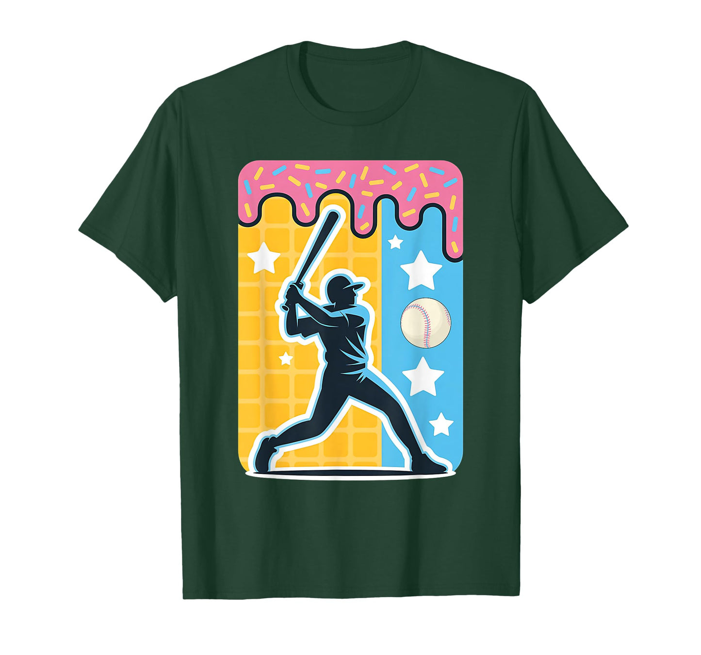 Baseball Drip For Boys Ice Cream Drip Youth Boys Baseball T-Shirt
