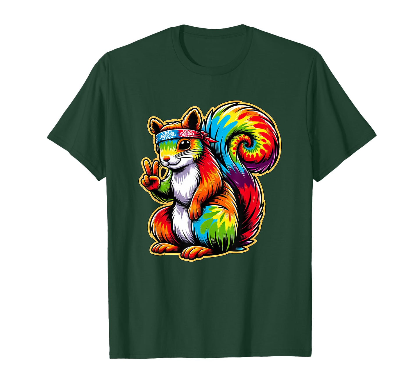 Peace Sign Tie Dye Squirrel T-Shirt
