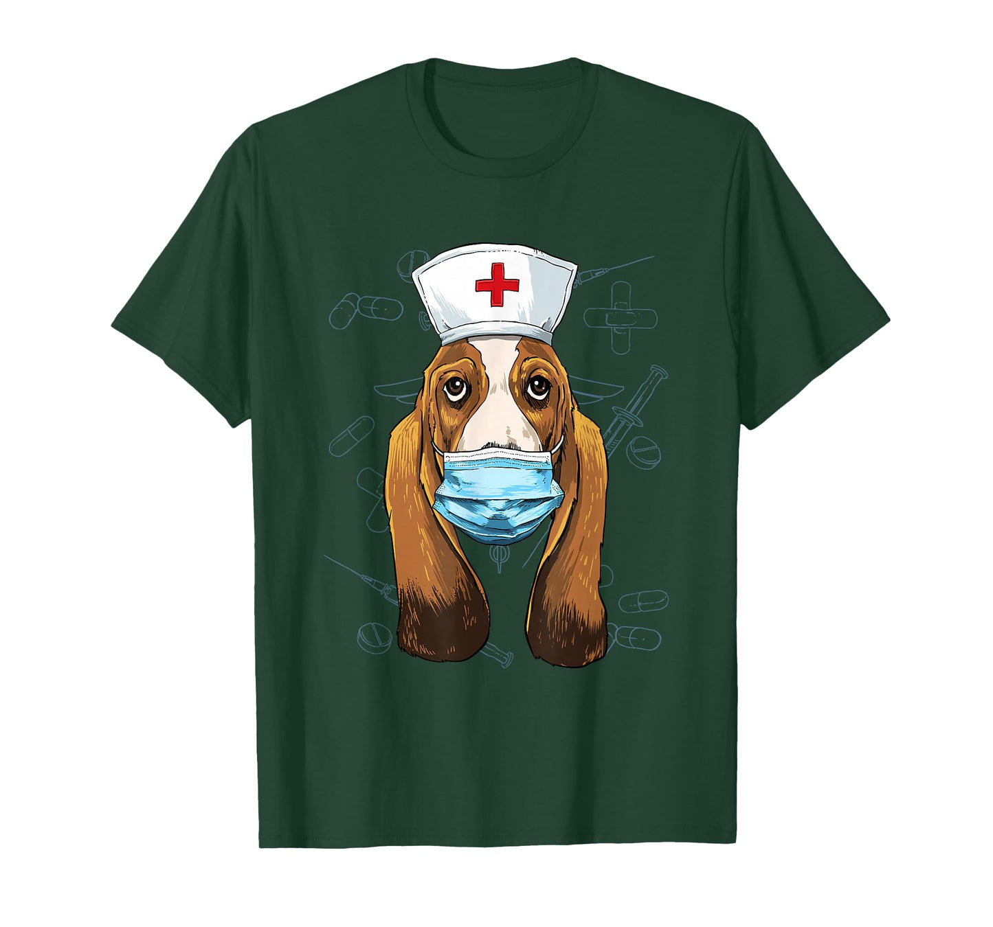 Hospital Basset Hound ER Nurse RN LPN Nurse Life Dog Lover T-Shirt