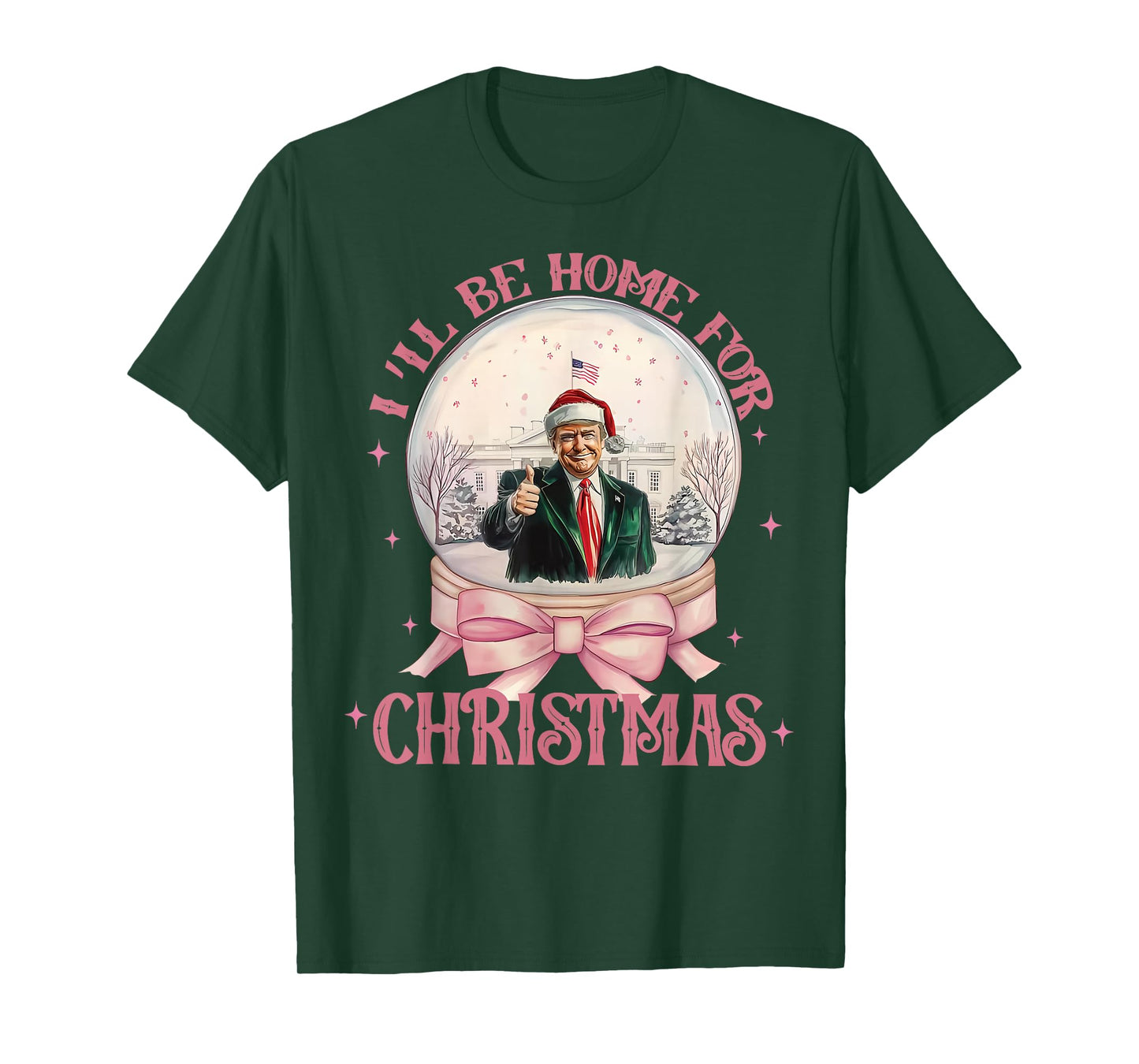 Funny Trump 2025 I'll Be Home Christmas Santa Xmas Pajamas T-Shirt