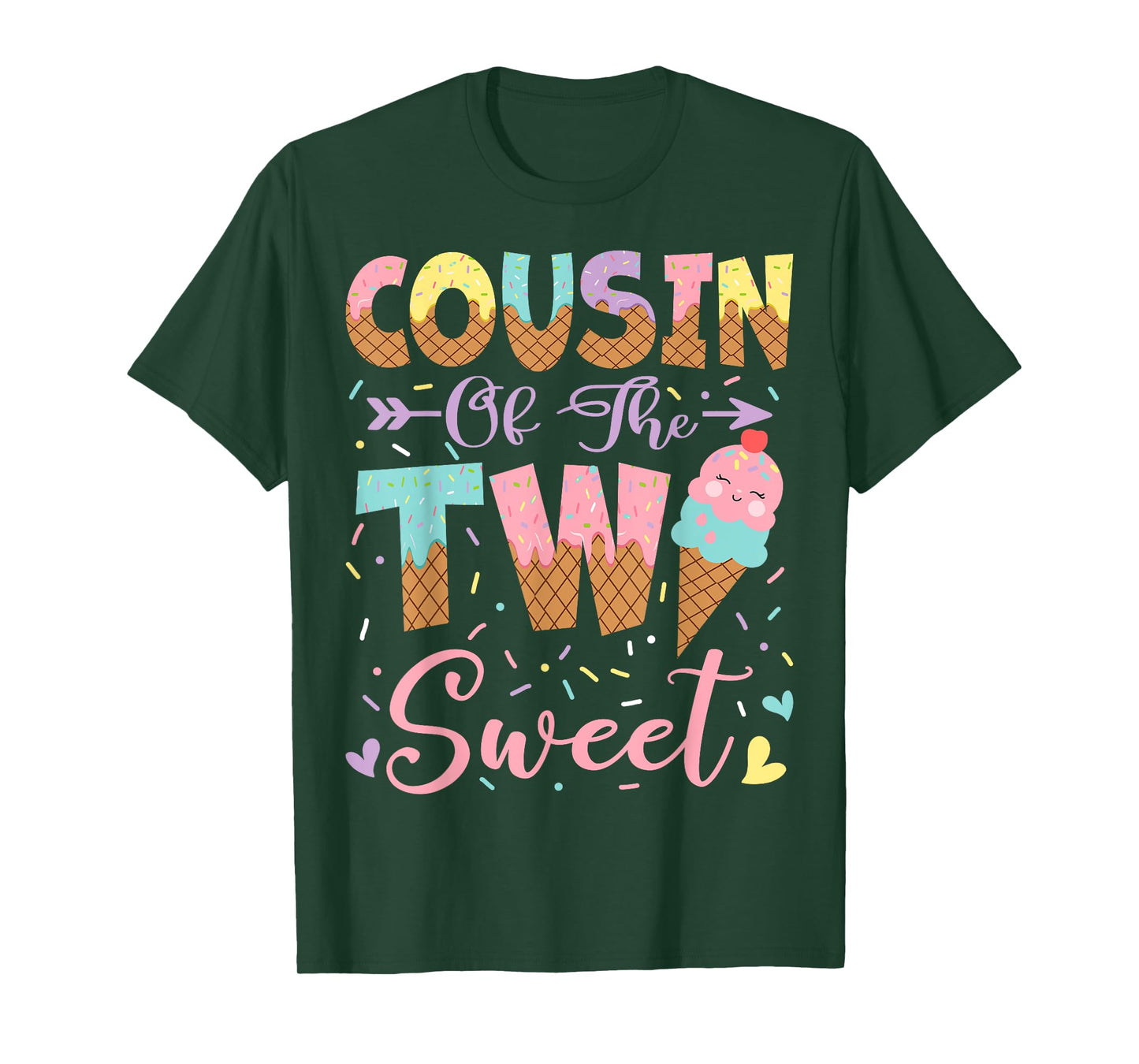 Cousin Of The Two Sweet 2Nd Birthday Summer Ice Cream T-Shirt