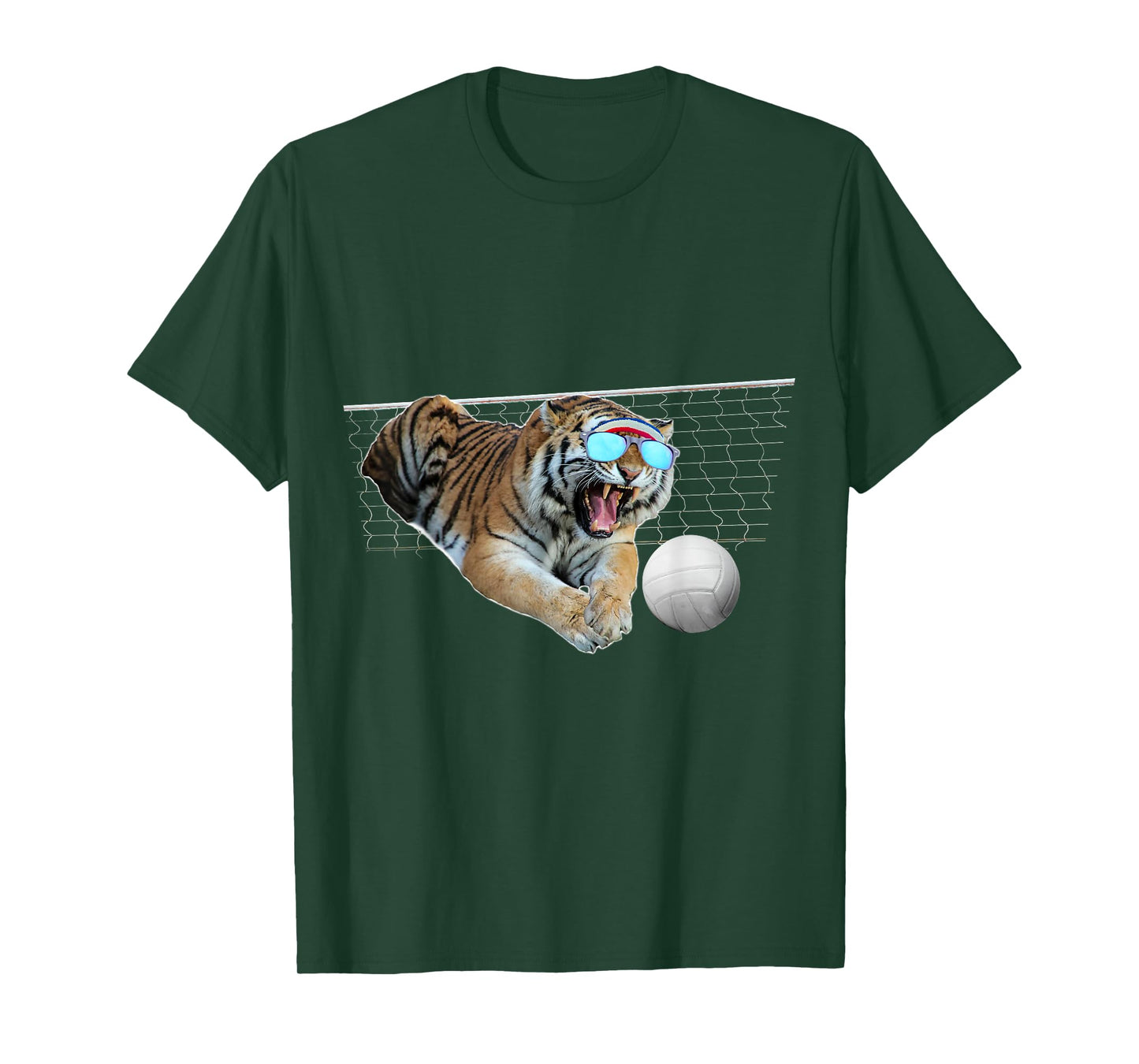 Tiger Tigers Dog Dogs Playing Volleyball, Funny Cute T-Shirt for Men Women Kids
