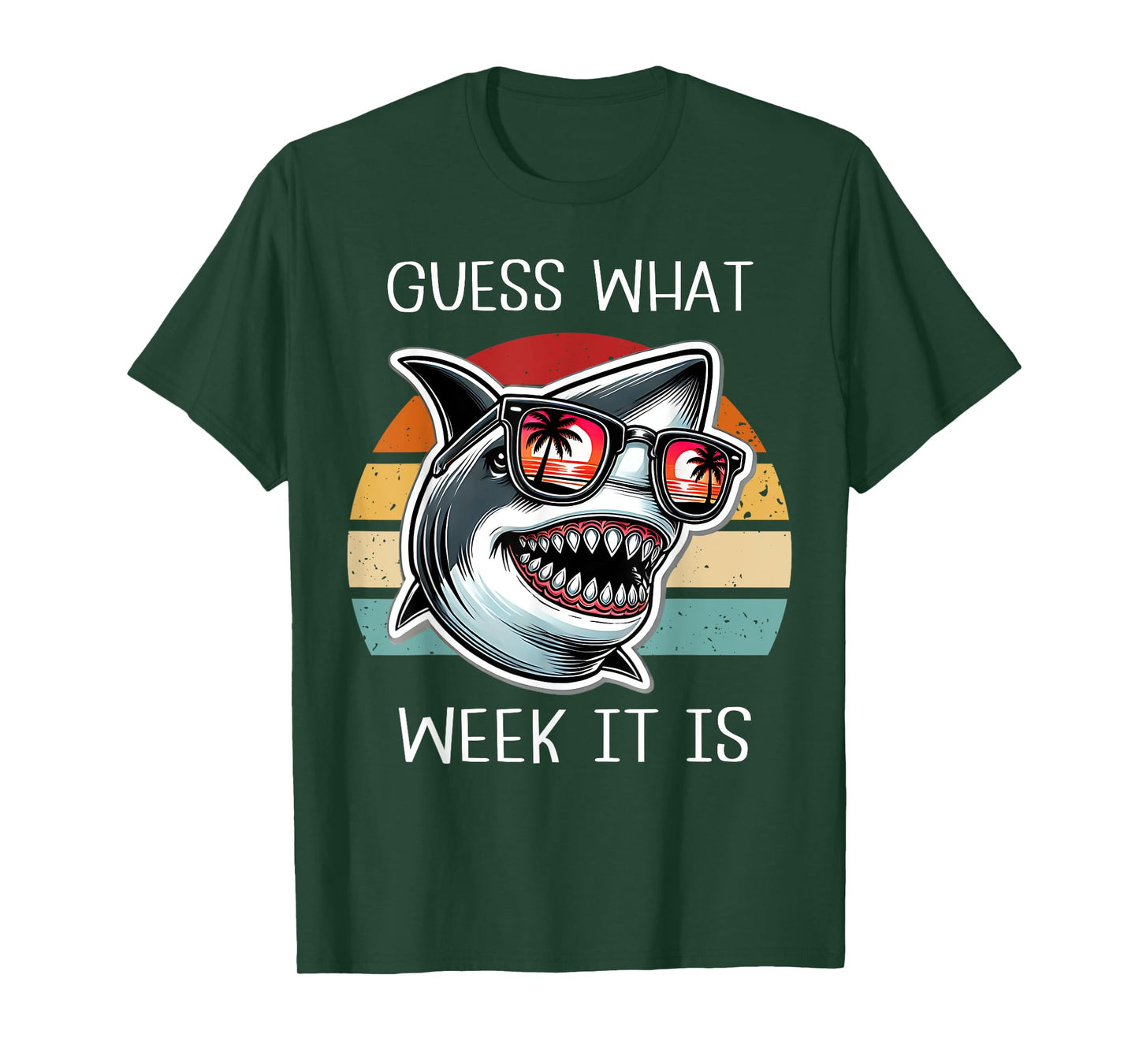 Vintage Shark 2025 Week Guess What Week It Is Shark Lover T-Shirt