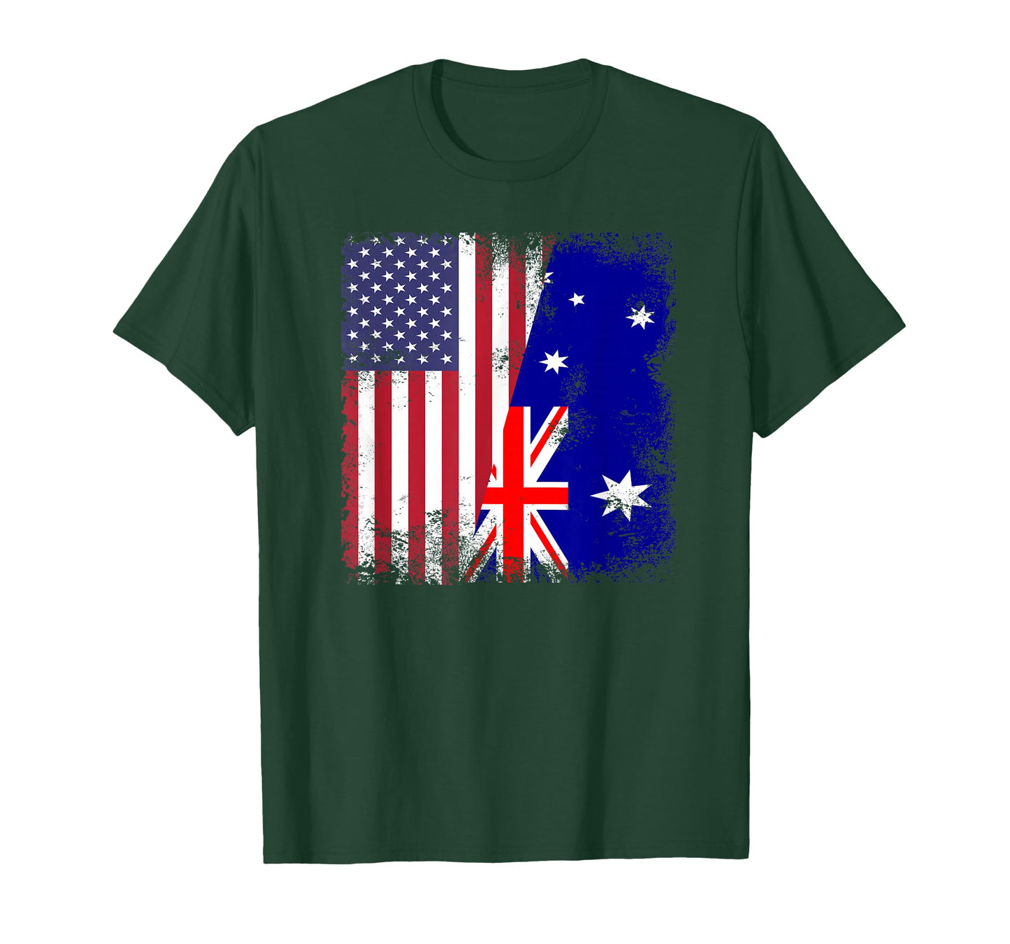 Half Australian Flag T-Shirt | Vintage Australia USA Gift T-Shirt