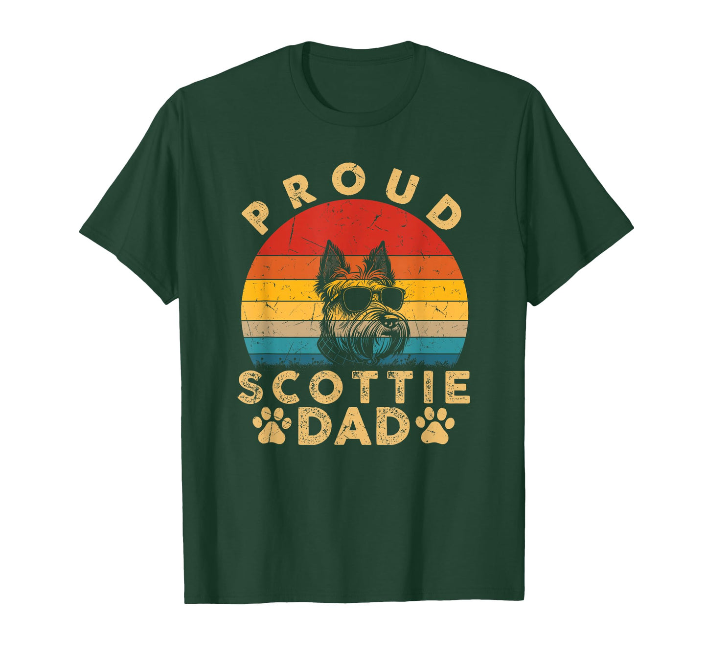Proud Scottie Dad Gifts Funny Scottie Dog Owner Fathers Day T-Shirt