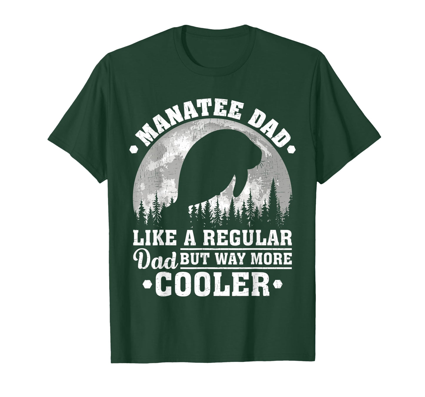Mens Manatee Dad Like A Regular Dad Funny Manatee Father's Day T-Shirt