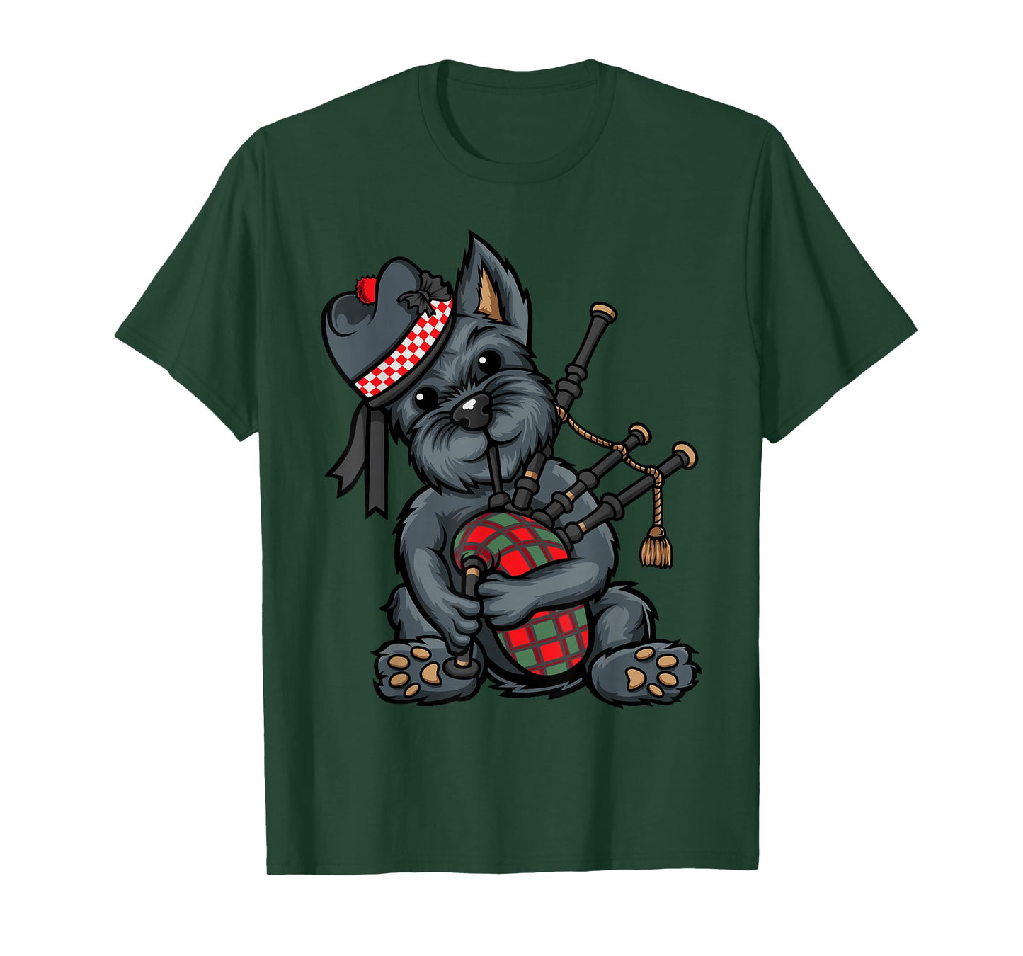 Funny Tartan Day Scottish Terrier Bagpipe T-Shirt