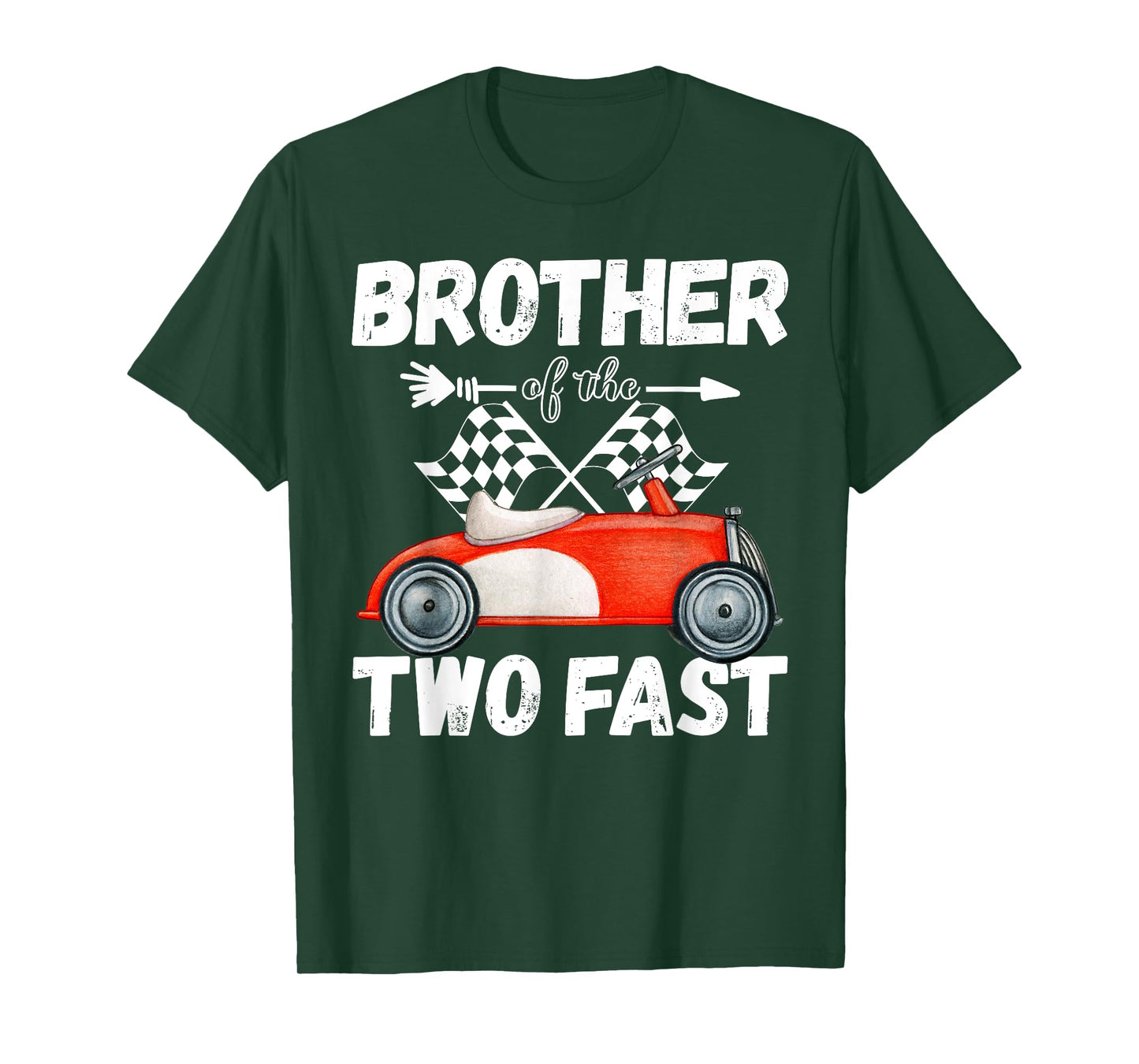Brother Of The Two Fast 2 Curious Birthday 2nd Little Racer T-Shirt