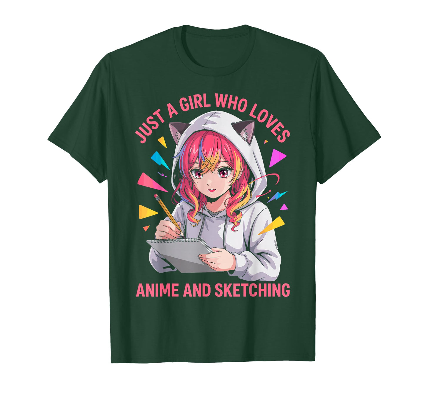 Just a Girl who Really Loves Anime & Sketching Drawing Lover T-Shirt