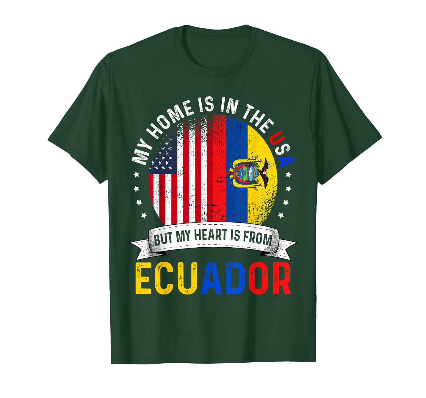 Ecuadorian American Patriot Heart is from Ecuador Flag T-Shirt