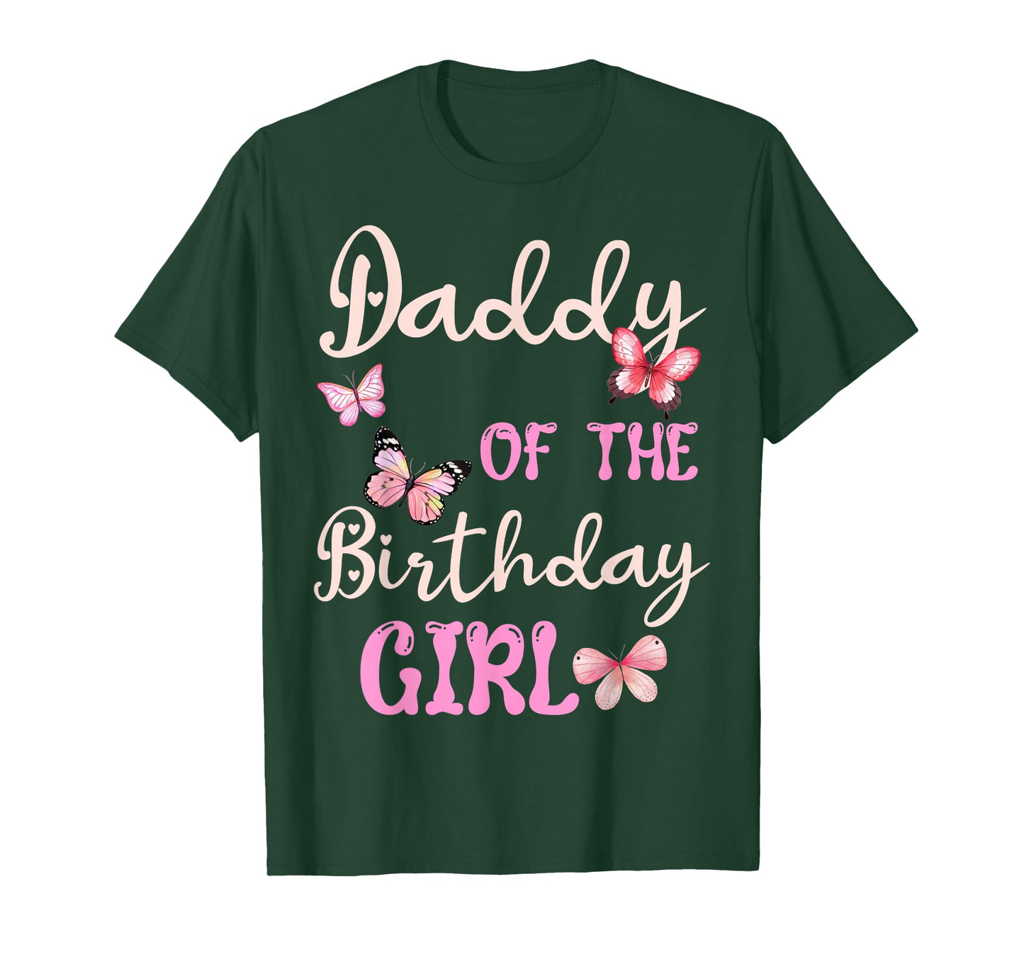 Daddy of The Birthday Girl Butterfly Garden Party Family T-Shirt