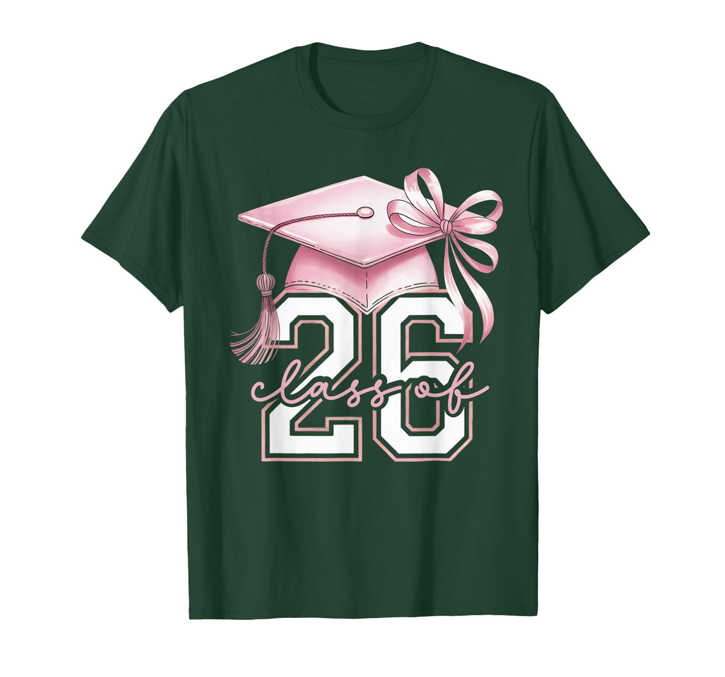 Pink Coquette Bow Senior Class of 2026 Senior Girls T-Shirt