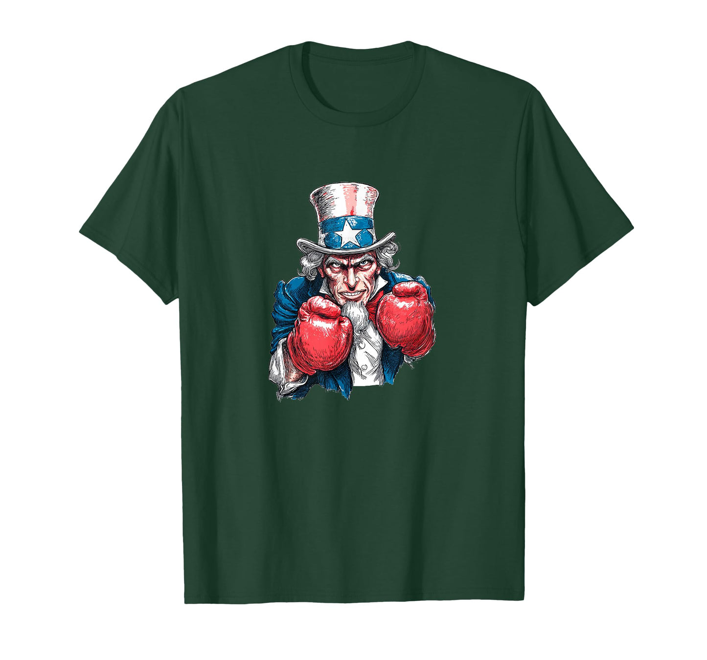 Patriotic Boxing with Sam and Cool Top Hat Uncle T-Shirt