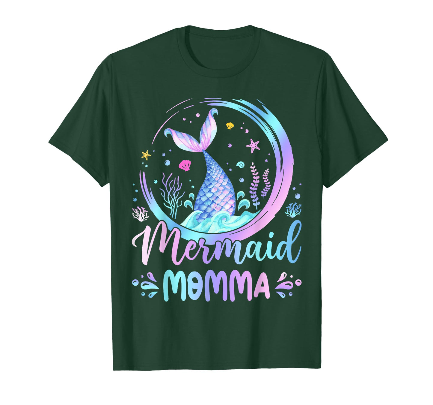 Mermaid Momma Family Matching Birthday Party T-Shirt