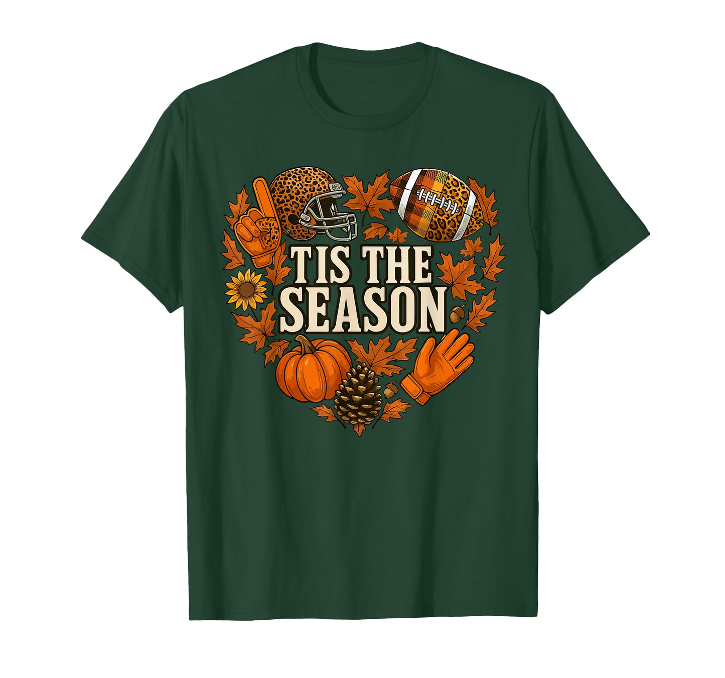 Tis The Season Pumpkin Football Fall Season Pumpkin Spice T-Shirt