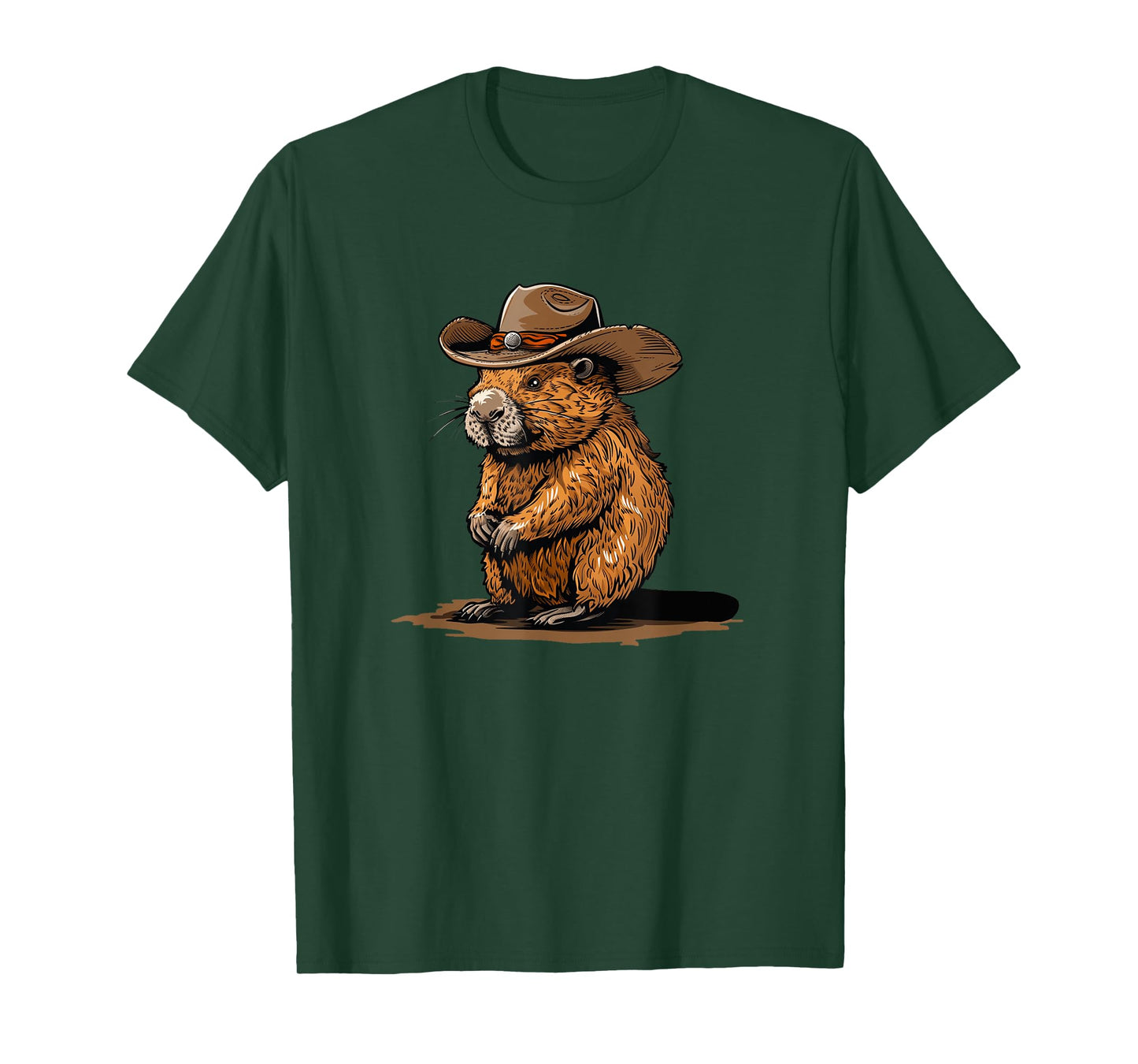 Vibrant Beaver Wearing a Cowboy Hat for a Lively Look T-Shirt