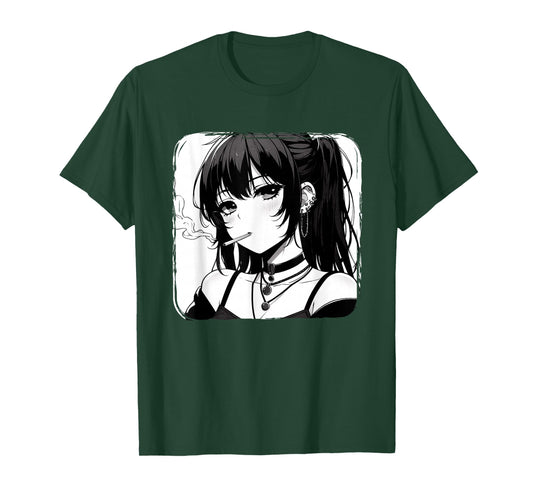 Anime Horror Girl Aesthetic Grunge Waifu Japanese Otaku T-Shirt