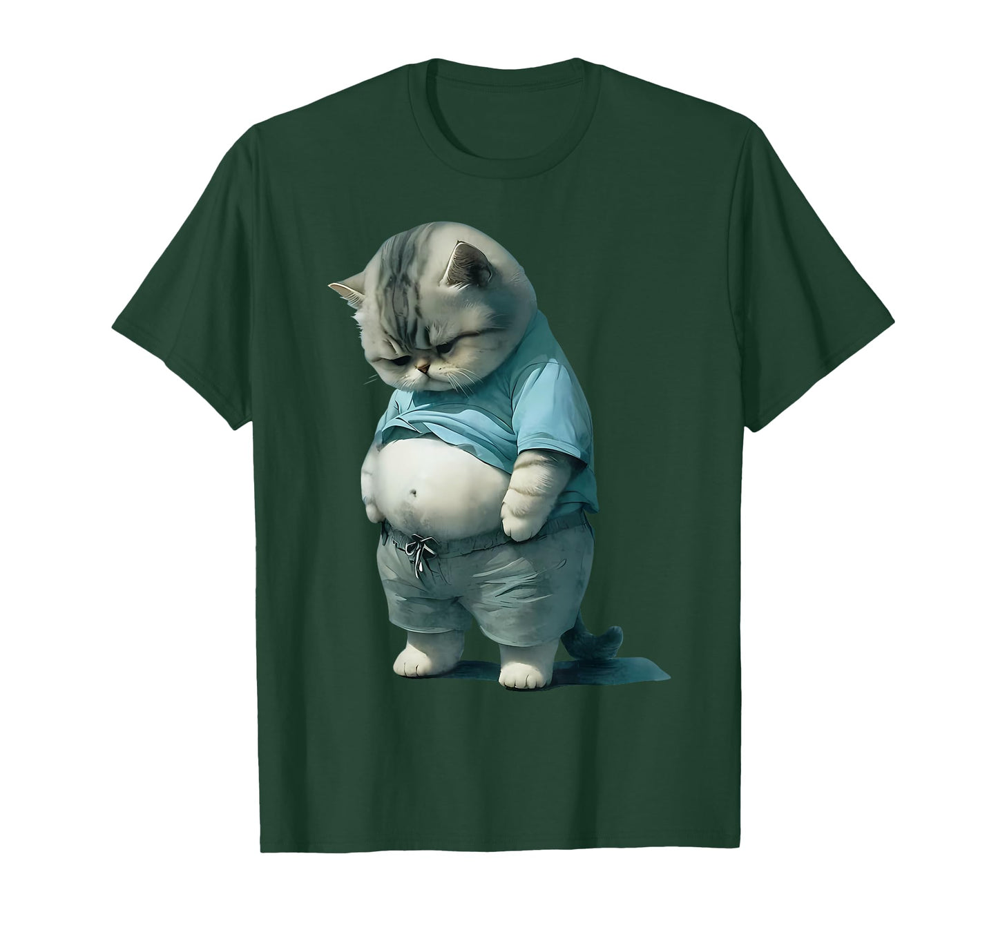 Funny Fat Cat Art Design Fat Kitten Cat Lover Men Women T-Shirt