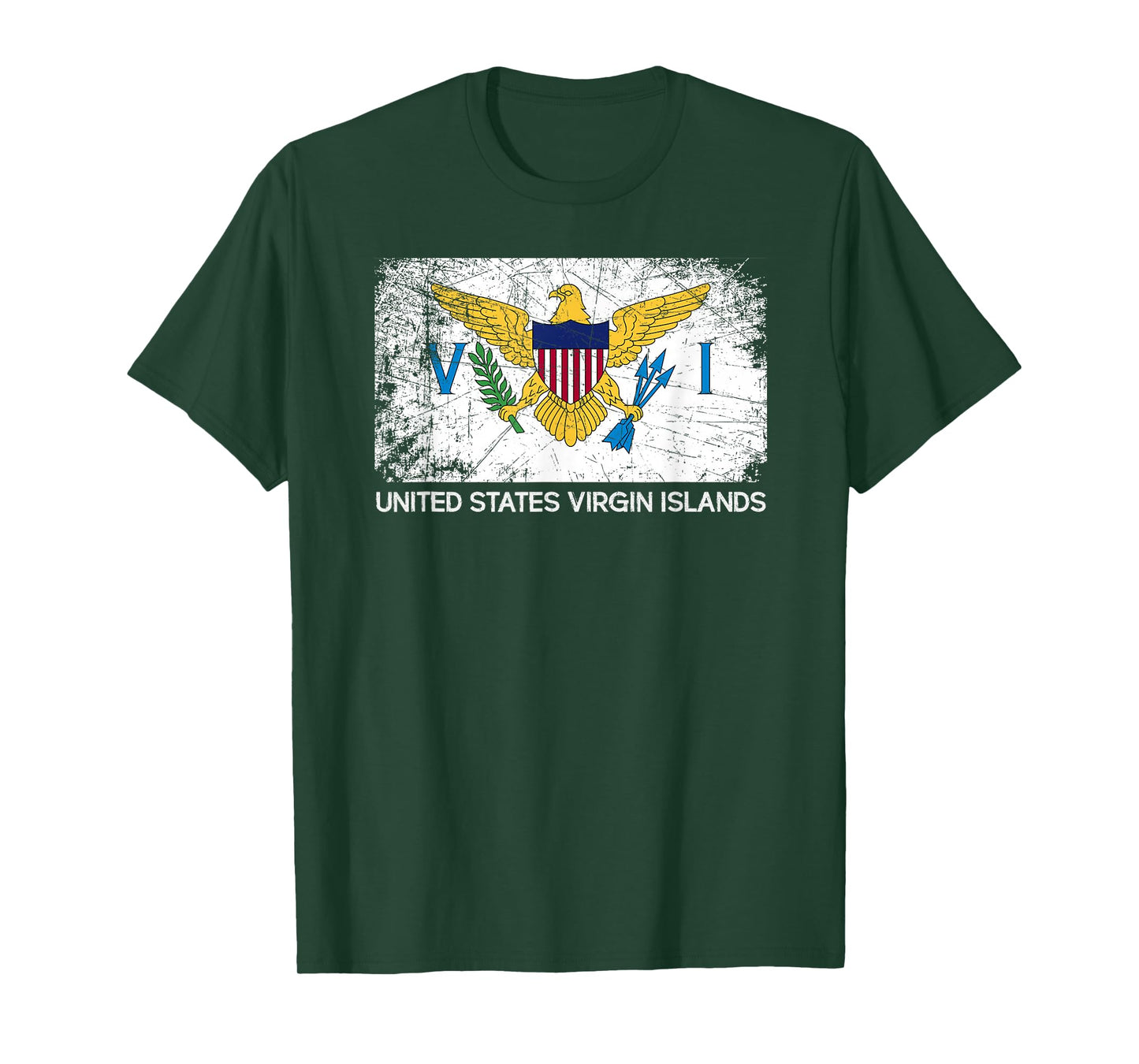 USVI Flag T-Shirt | Vintage Made In U.S. Virgin Islands Gift T-Shirt