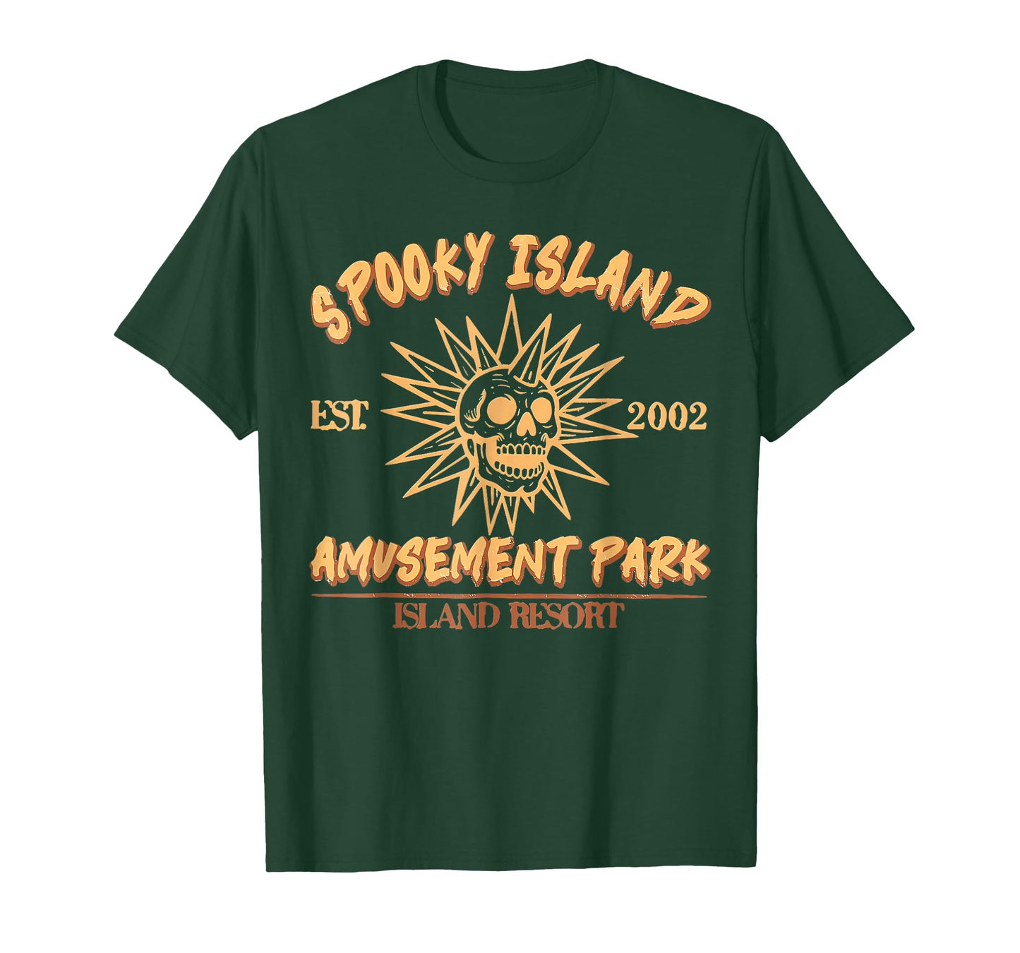 Spooky Island Est 2002 Amusement Park Skull Halloween T-Shirt