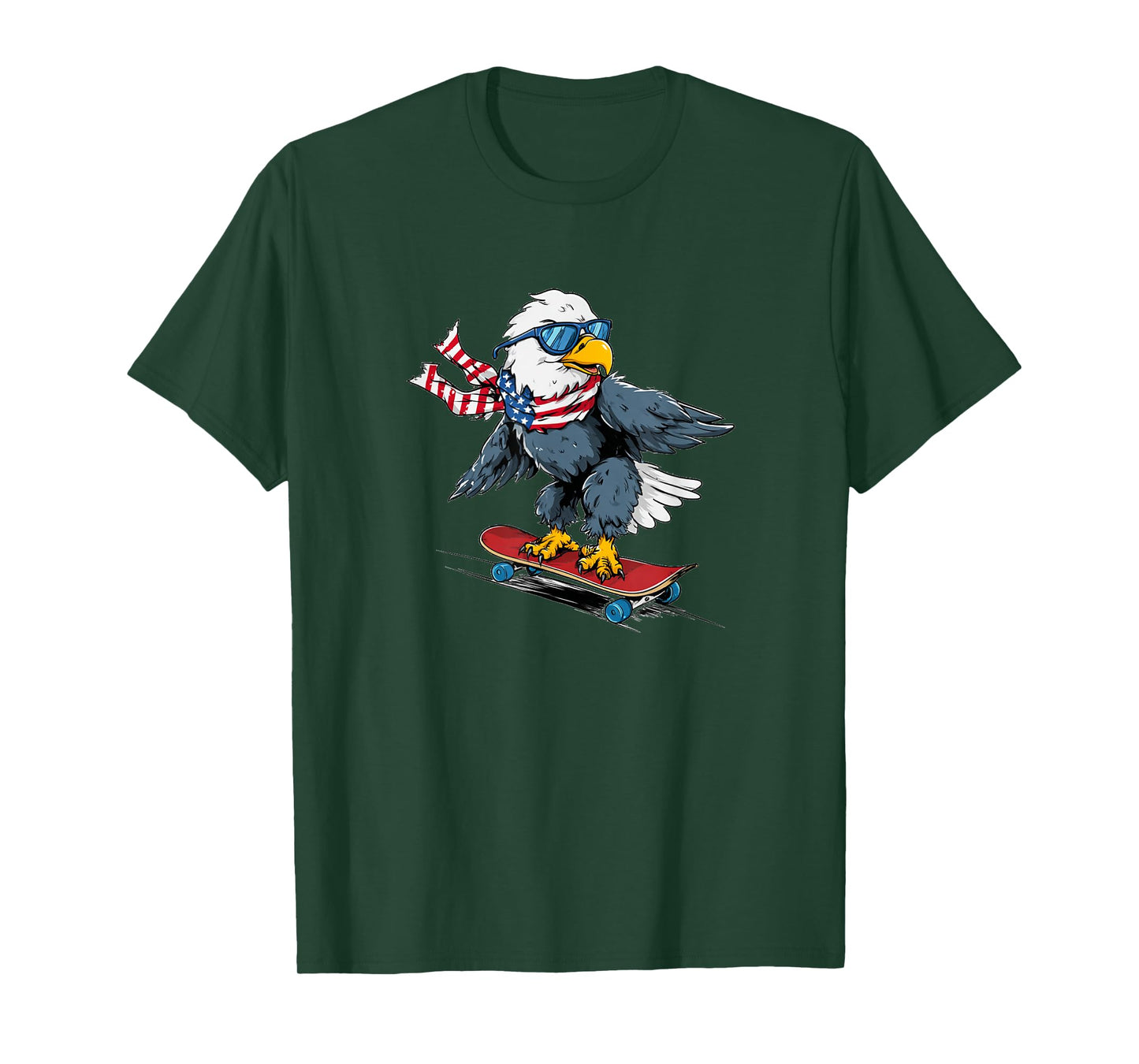 Nice Eagle with Sunglasses and Bold Skateboard T-Shirt