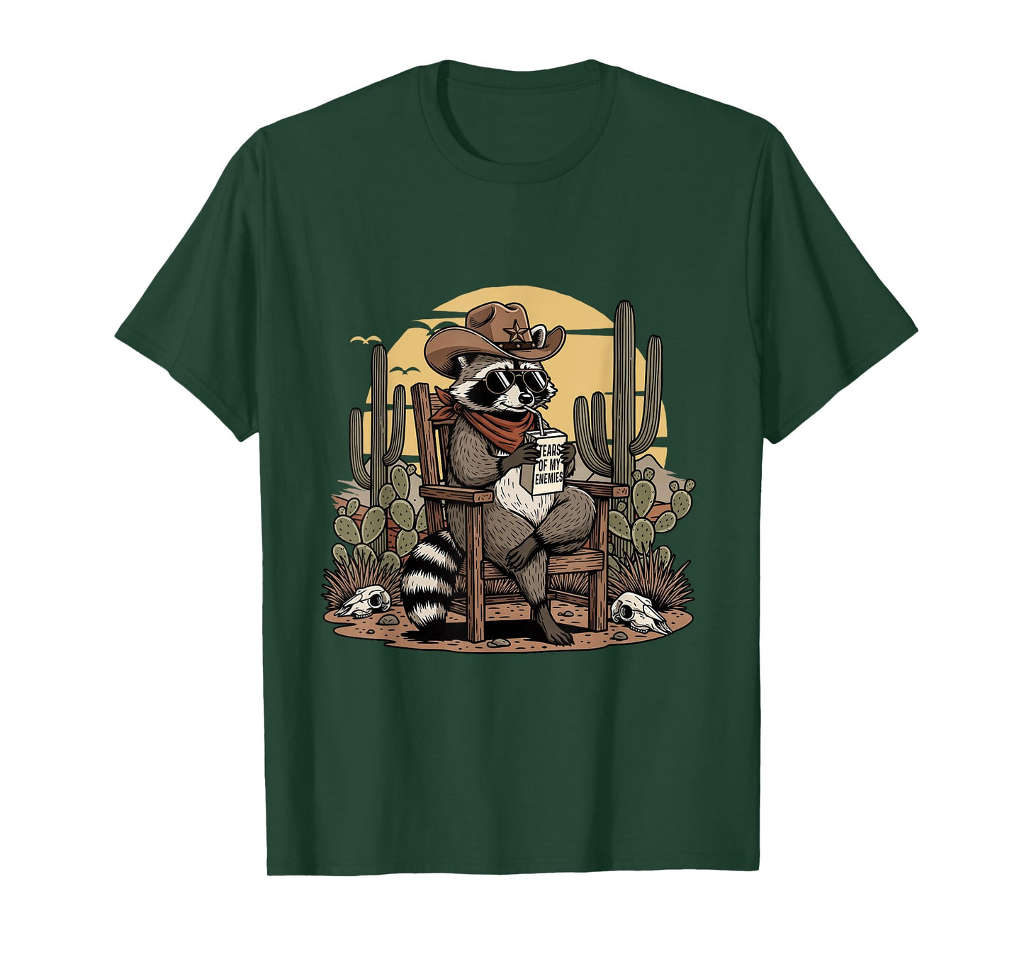 Raccoon Cowboy - Country Western Cowpoke Rancher T-Shirt