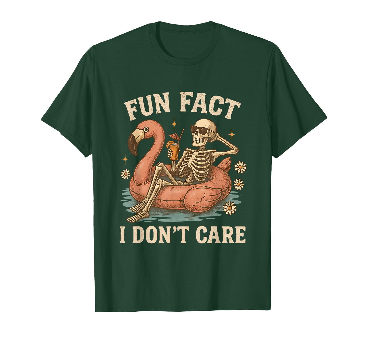 Fun Fact I Don't Care Funny Sarcastic Skeleton Don't Care T-Shirt