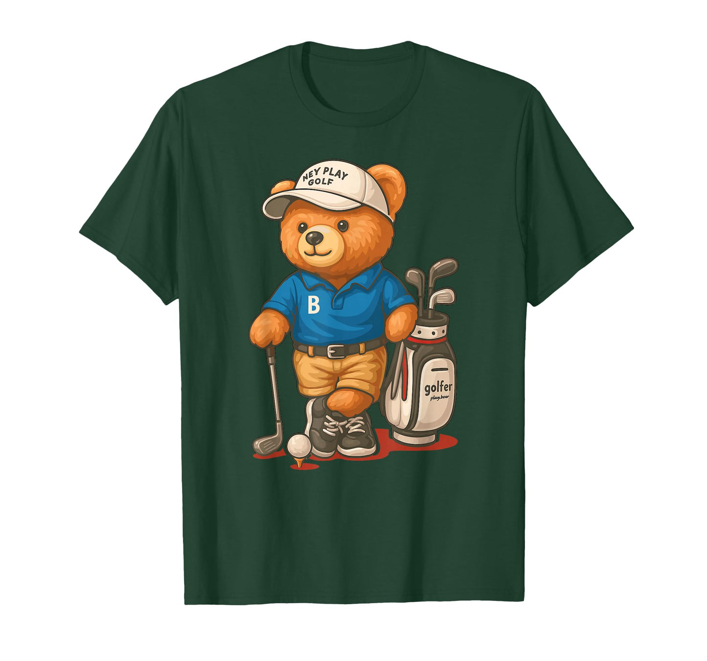 Funny Golf Accessories Golf Theme Teddy Bear Golf T-Shirt