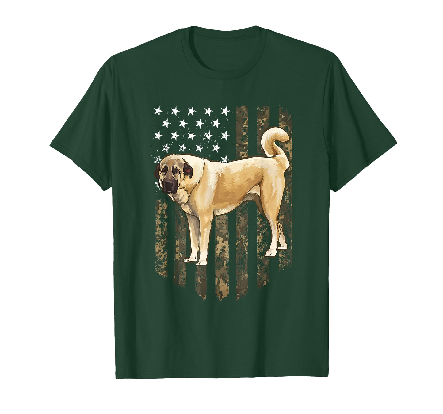 Camo American Flag Anatolian Shepherd Dog 4th Of July USA T-Shirt