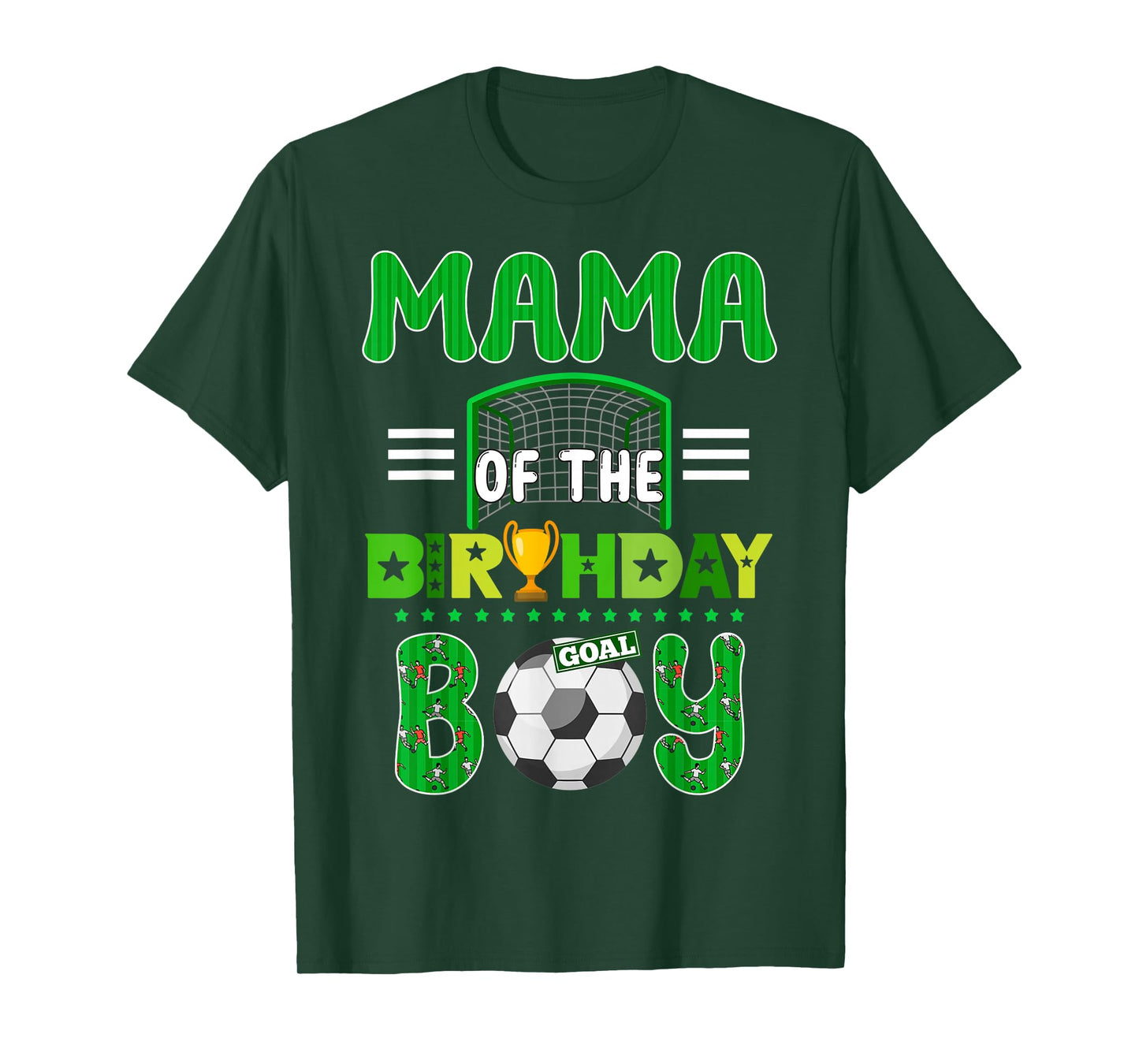 Mama of Birthday Boy Soccer Goal Family Celebration T-Shirt
