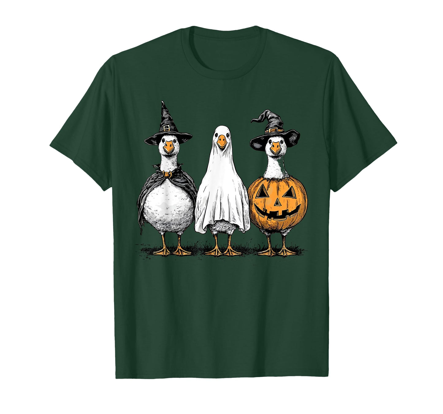 Halloween Goose Costume Funny Animal Retro T-Shirt