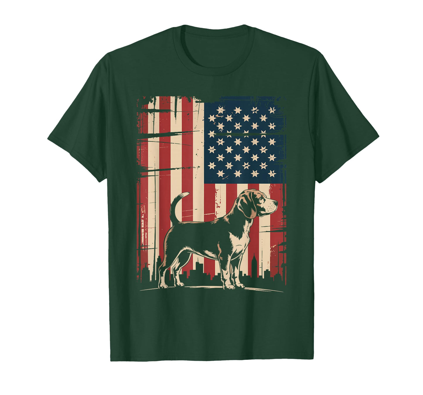 Beagle 4th Of July American Flag Patriotic USA Flag T-Shirt