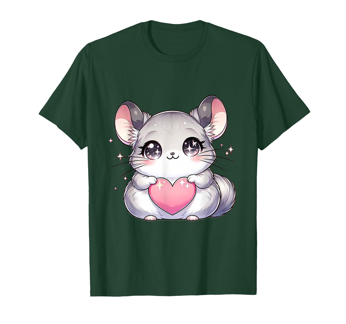 Kawaii Chinchilla Valentines Day Kids Teen Girls Otaku T-Shirt
