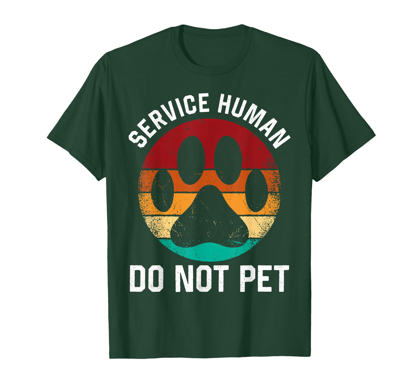 Retro Emotional Puppy Support Dog Human Service Human Do Not Pet Funny Dog Vintage Rescue Dog Owner Unisex-Adults Black Cotton Polyester Short Sleeve T-Shirt