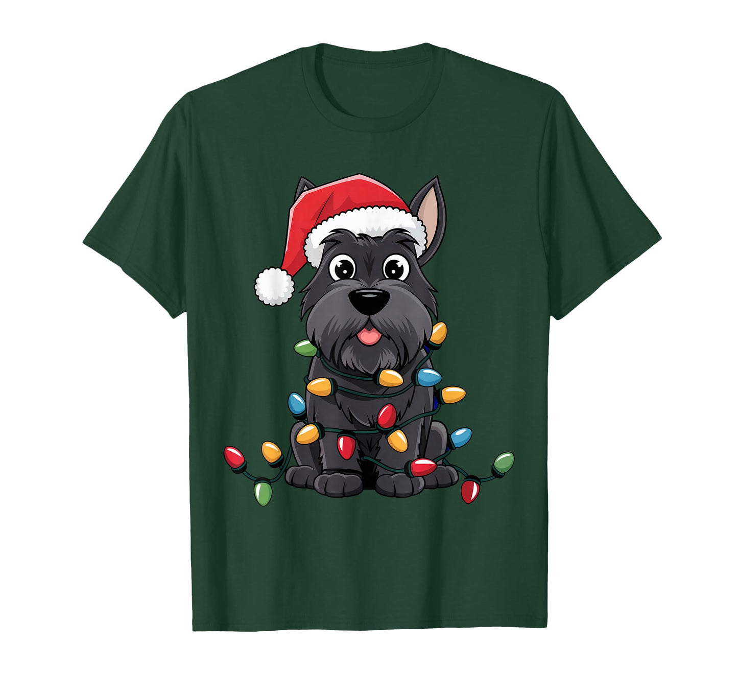 Scottish Terrier Christmas Lights Xmas Dogs Gifts Men Women T-Shirt