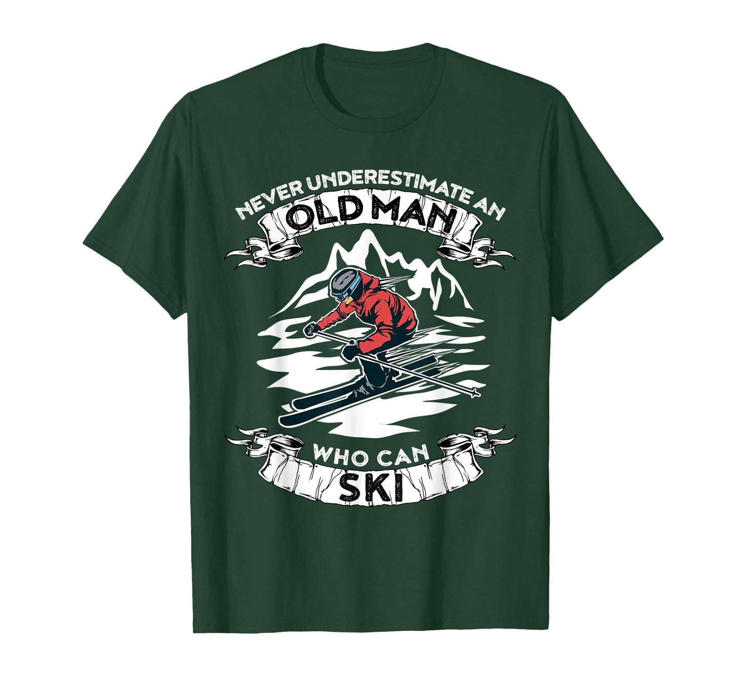 Never Underestimate An Old Man Who Loves Skiing Tshirt