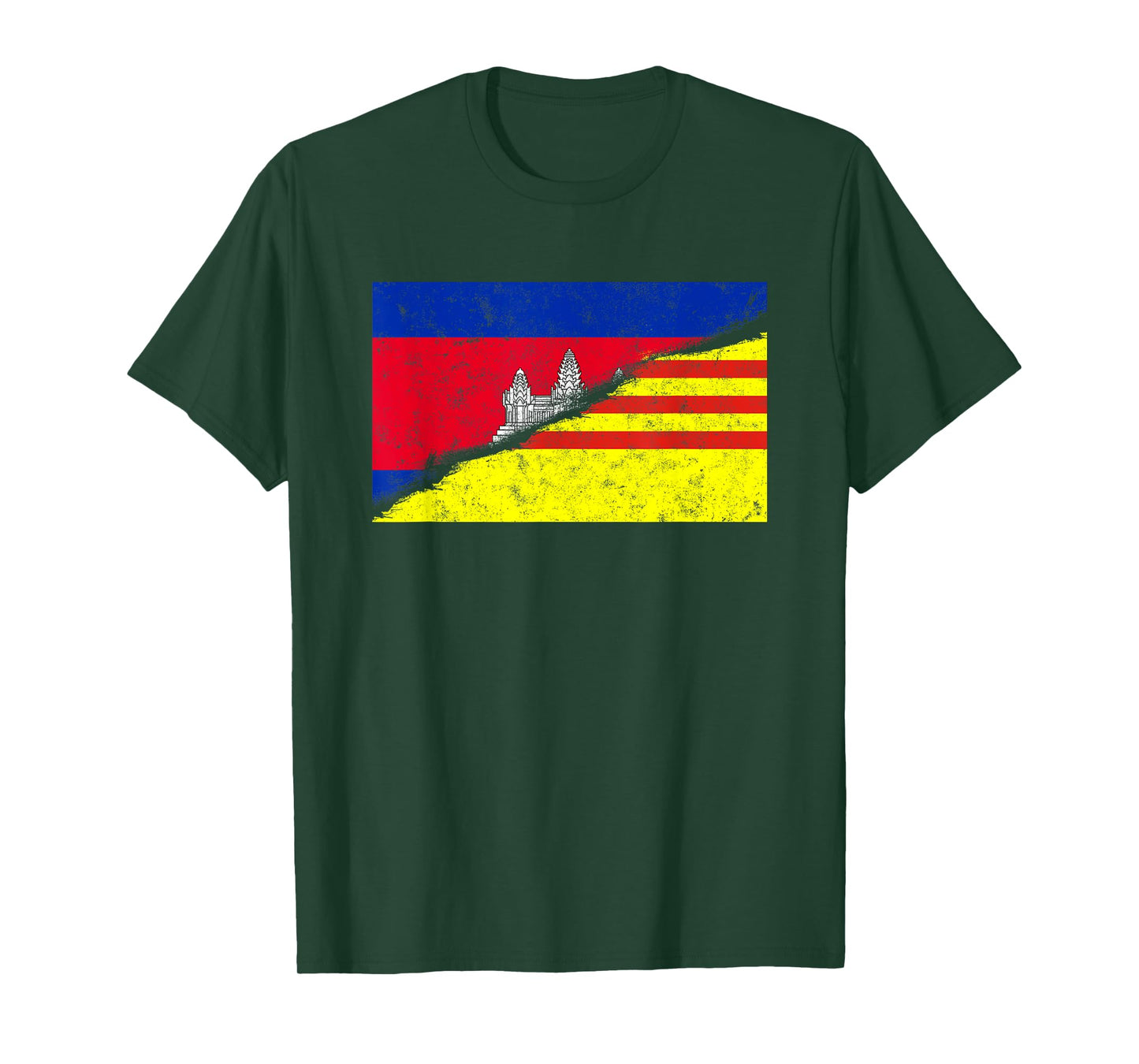 Cambodia Khmer Cambodian Vietnam Vietnamese Mixed DNA Flag T-Shirt