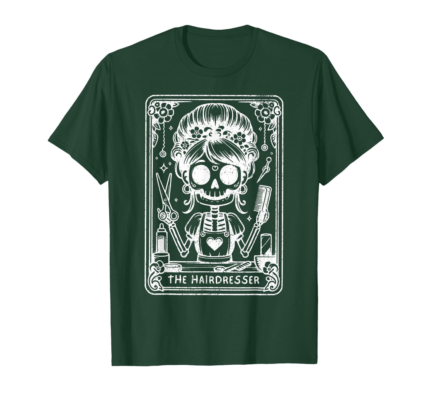 The Hairstylist Tarot Card Hairdresser Skeleton Hair Stylist T-Shirt