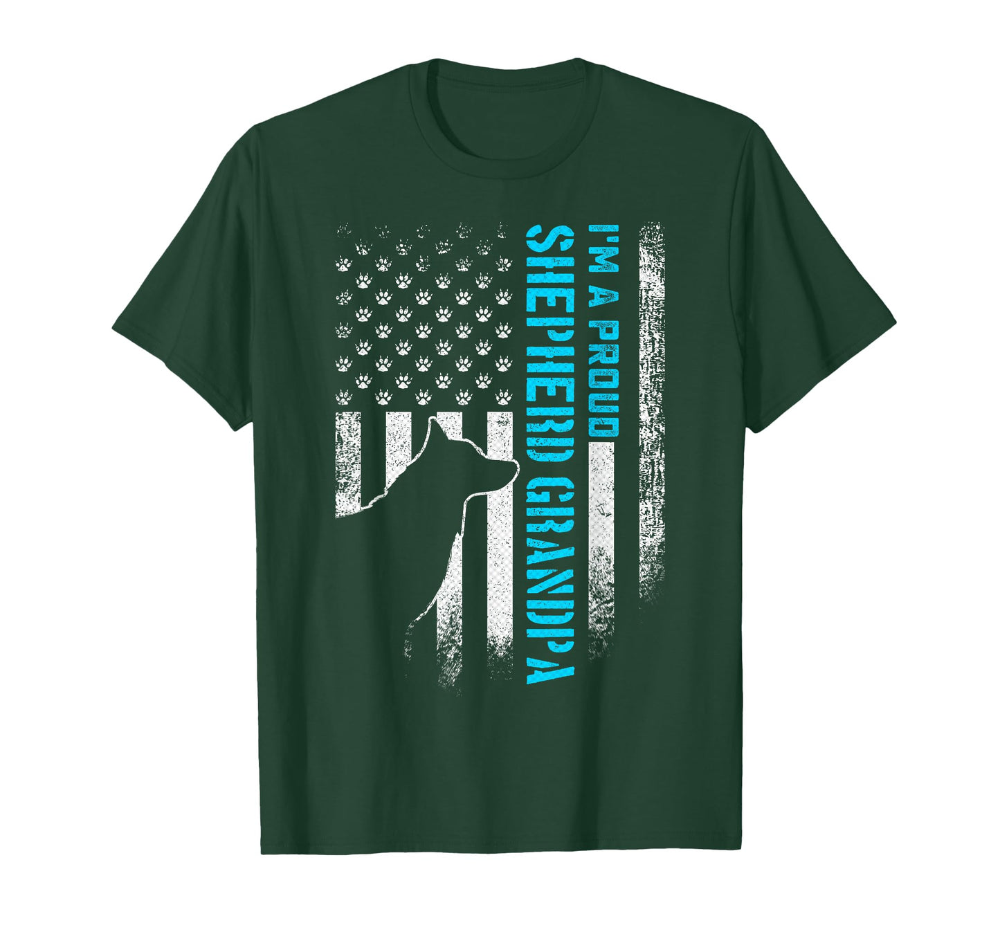 Vintage American Flag I'm A Proud German Shepherd Grandpa T-Shirt