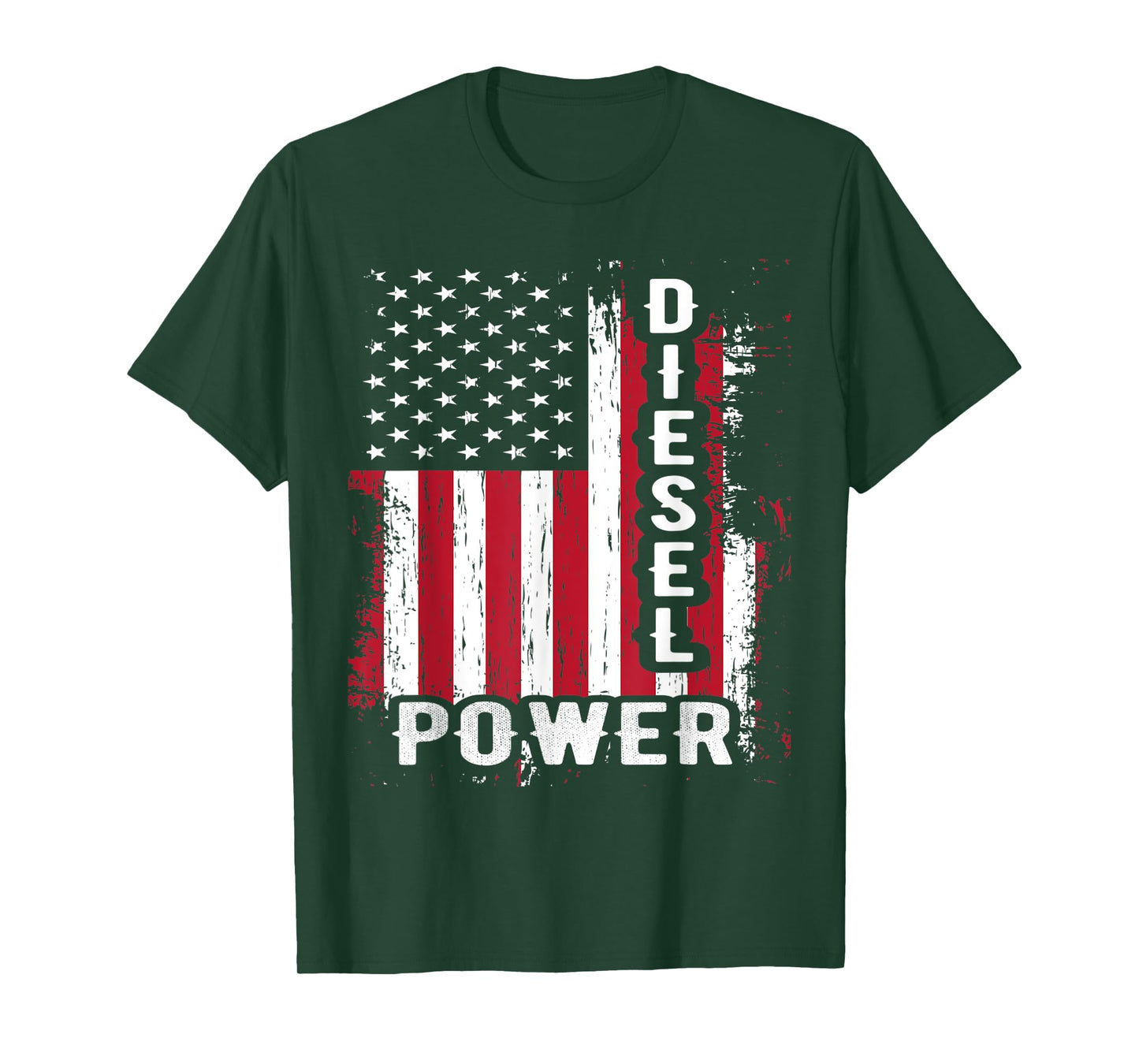 Patriotic American Flag Diesel Mechanic Diesel Power Flag Women Kids Men T-Shirt