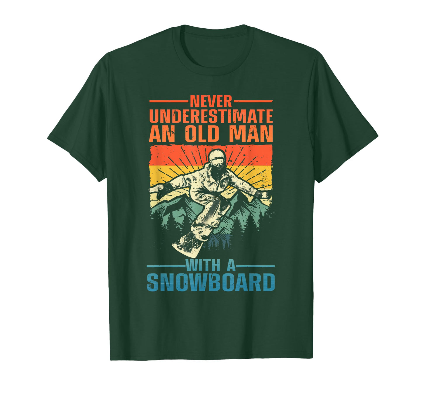 Cool Snowboarding Art For Men Grandpa Dad Winter Snowboarder T-Shirt
