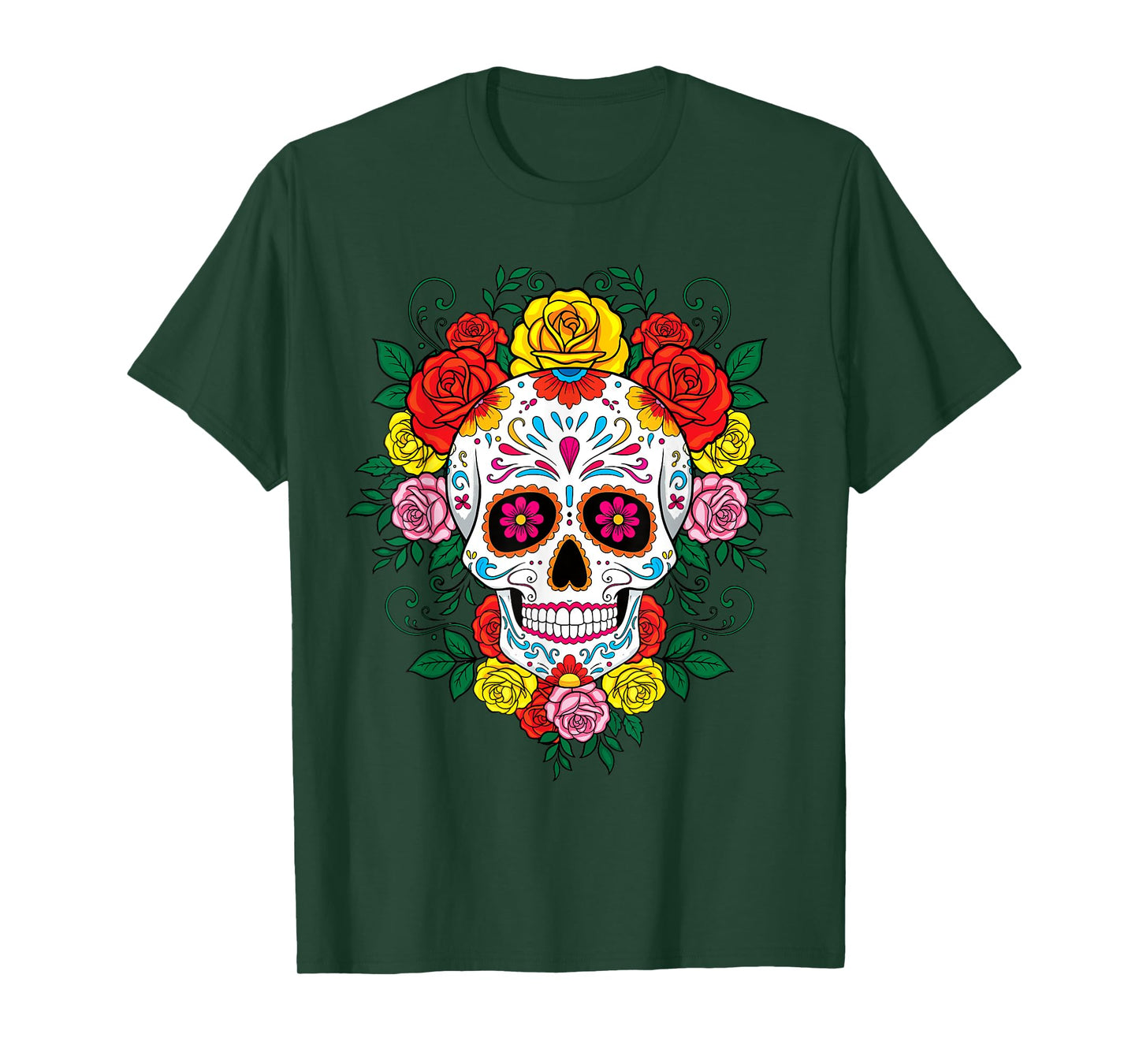 Sugarskull Halloween Calavera Dia De Los Muertos T-Shirt