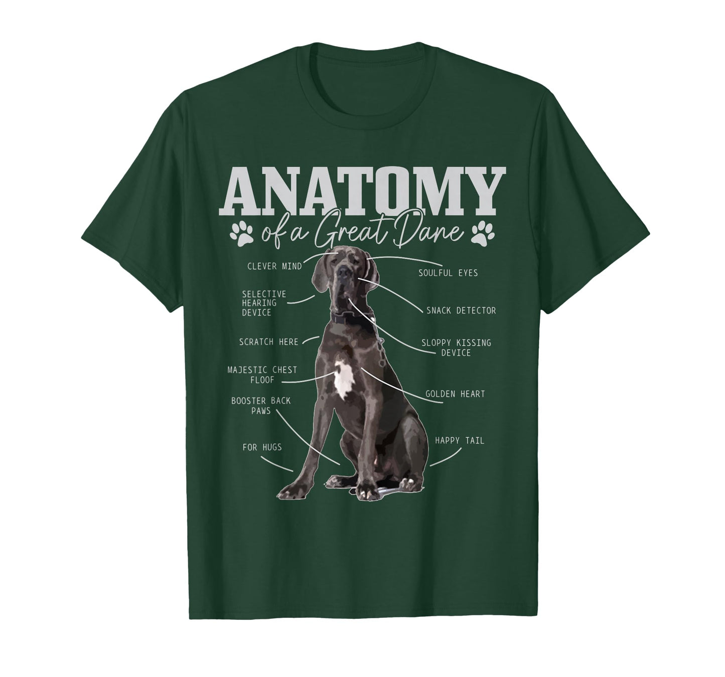 Anatomy of A Great Dane Funny Cute Dog Mom Dad T-Shirt