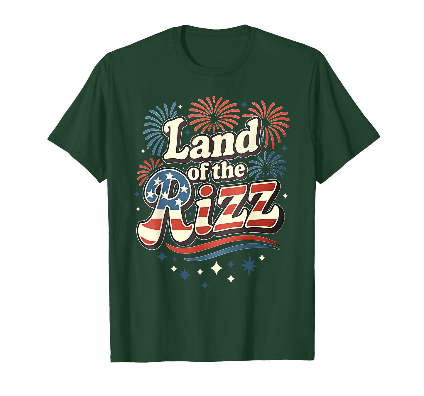 Land of the Rizz Funny Patriotic 4th Of July US Flag T-Shirt