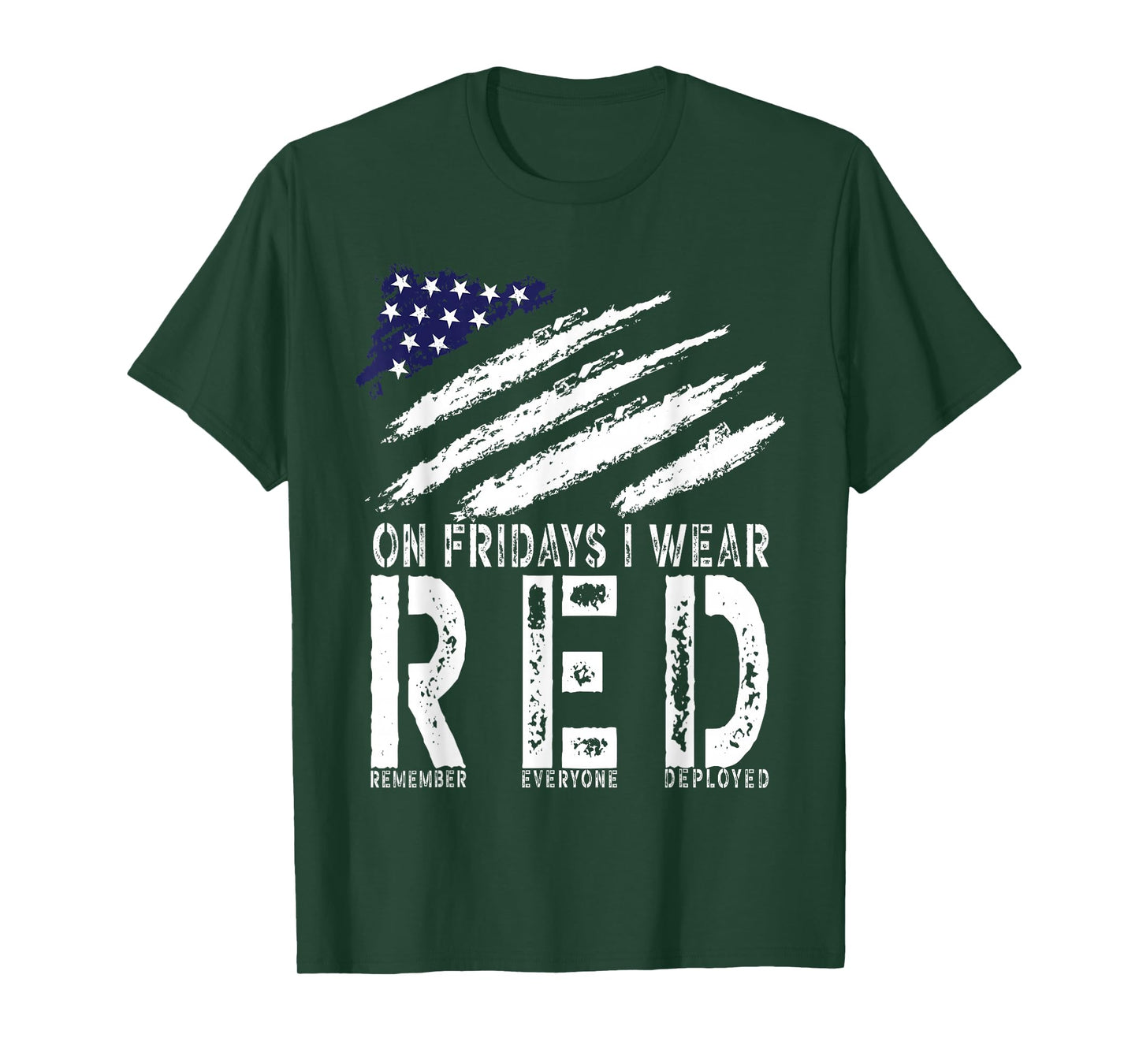 On Fridays I Wear Red USA Support American Troops T-Shirt