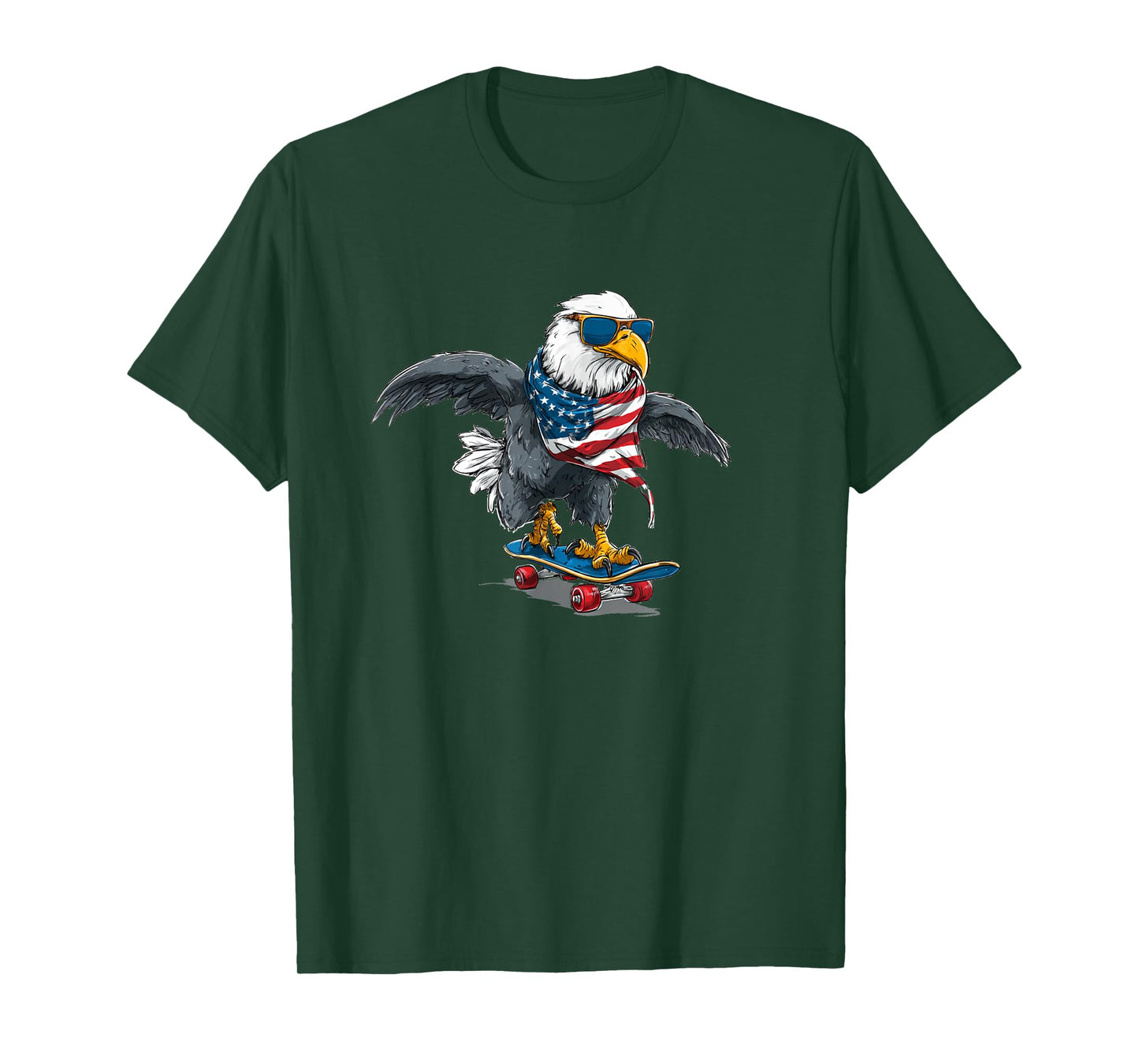 Nice USA Colors with Skateboard and Eagle T-Shirt